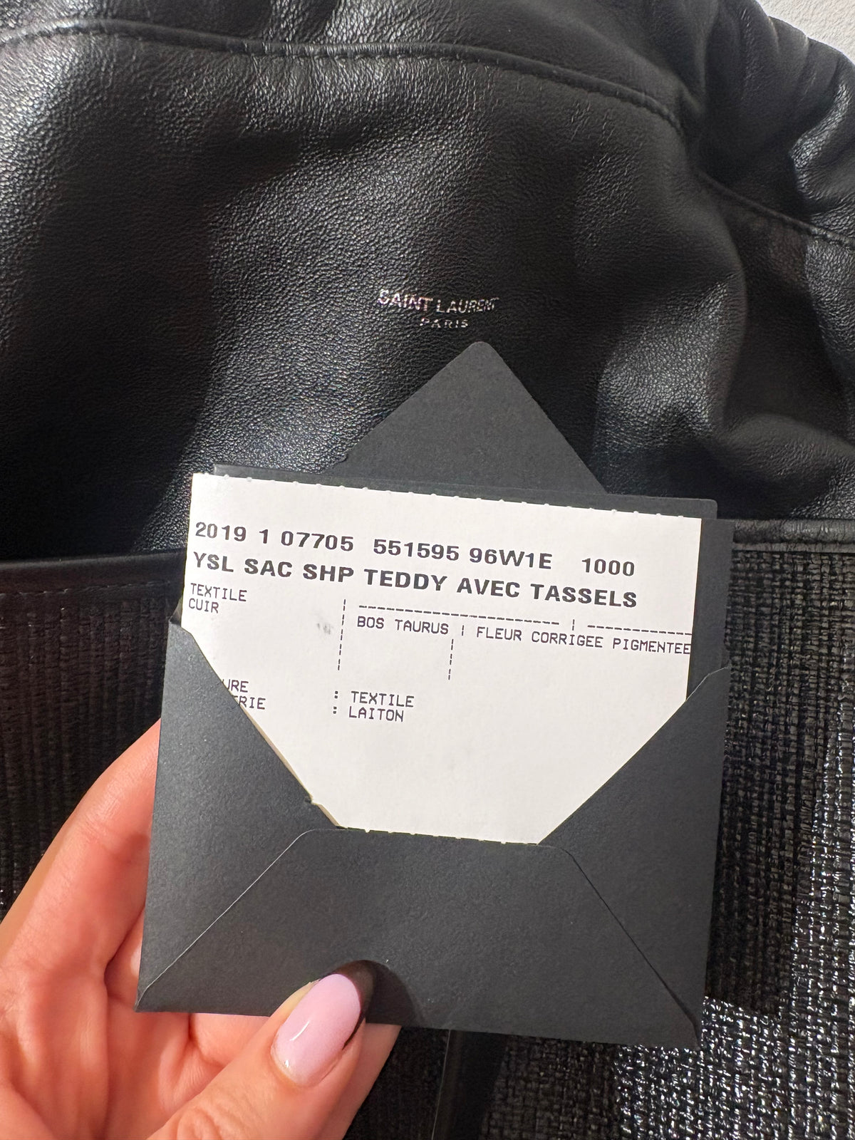 SAINT LAURENT – Sac cabas Teddy noir