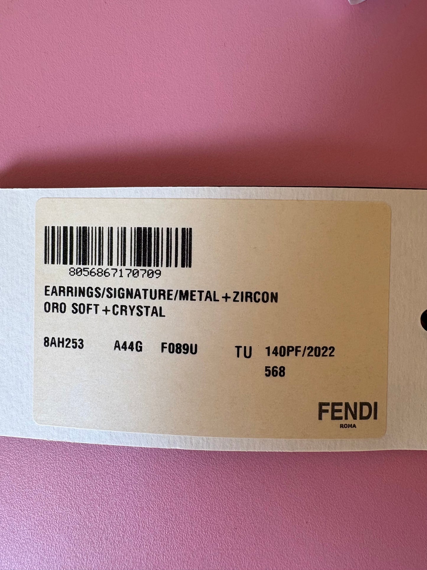 Boucles d’oreilles Fendi Fendigraphy Crystal – Doré & cristaux