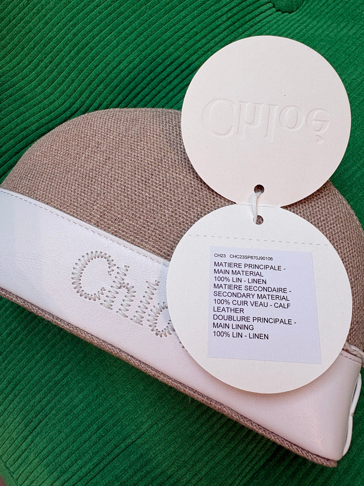 Petite pochette Chloé en lin blanc