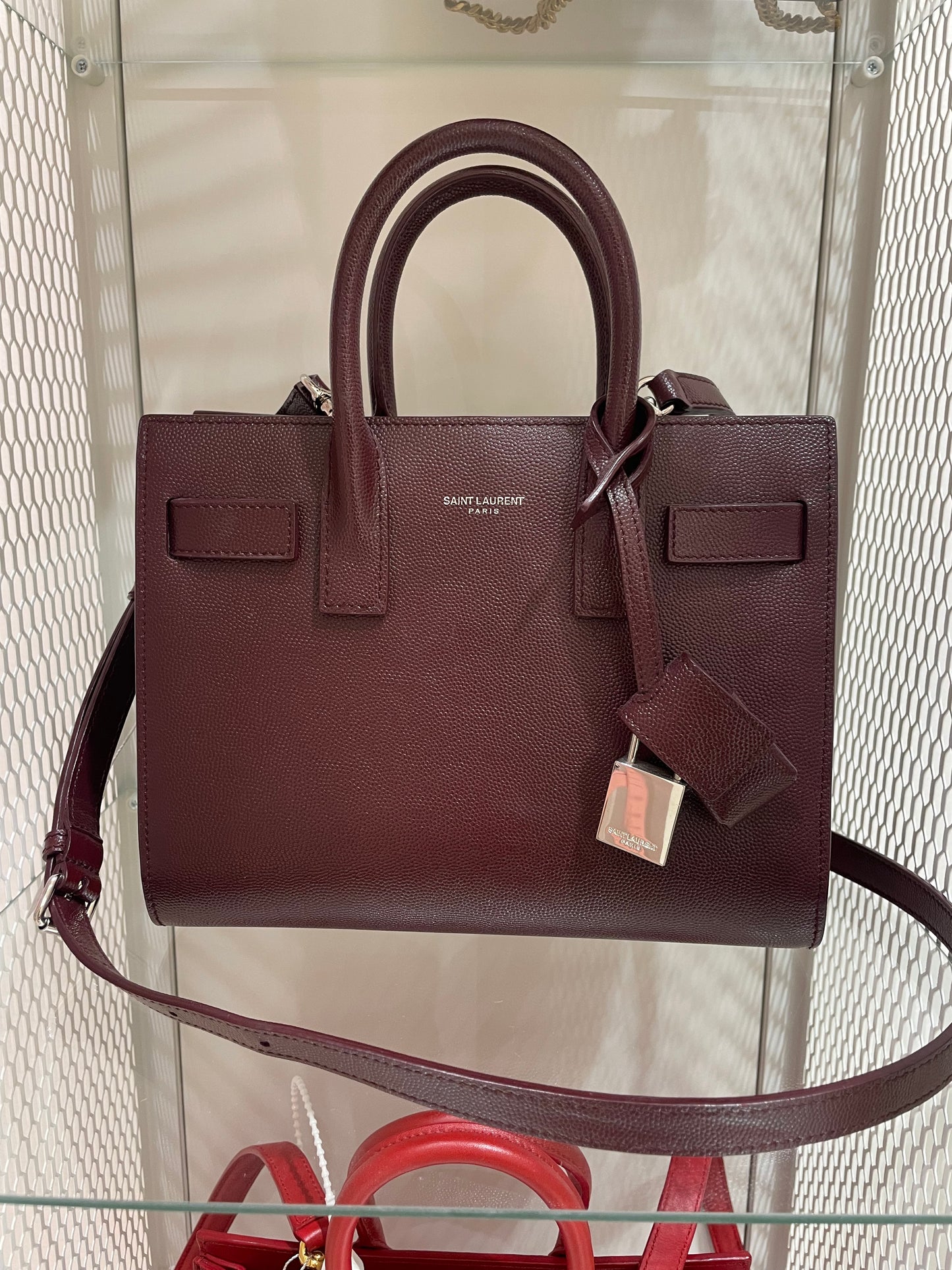 sac saint laurent de jour nano bordeaux