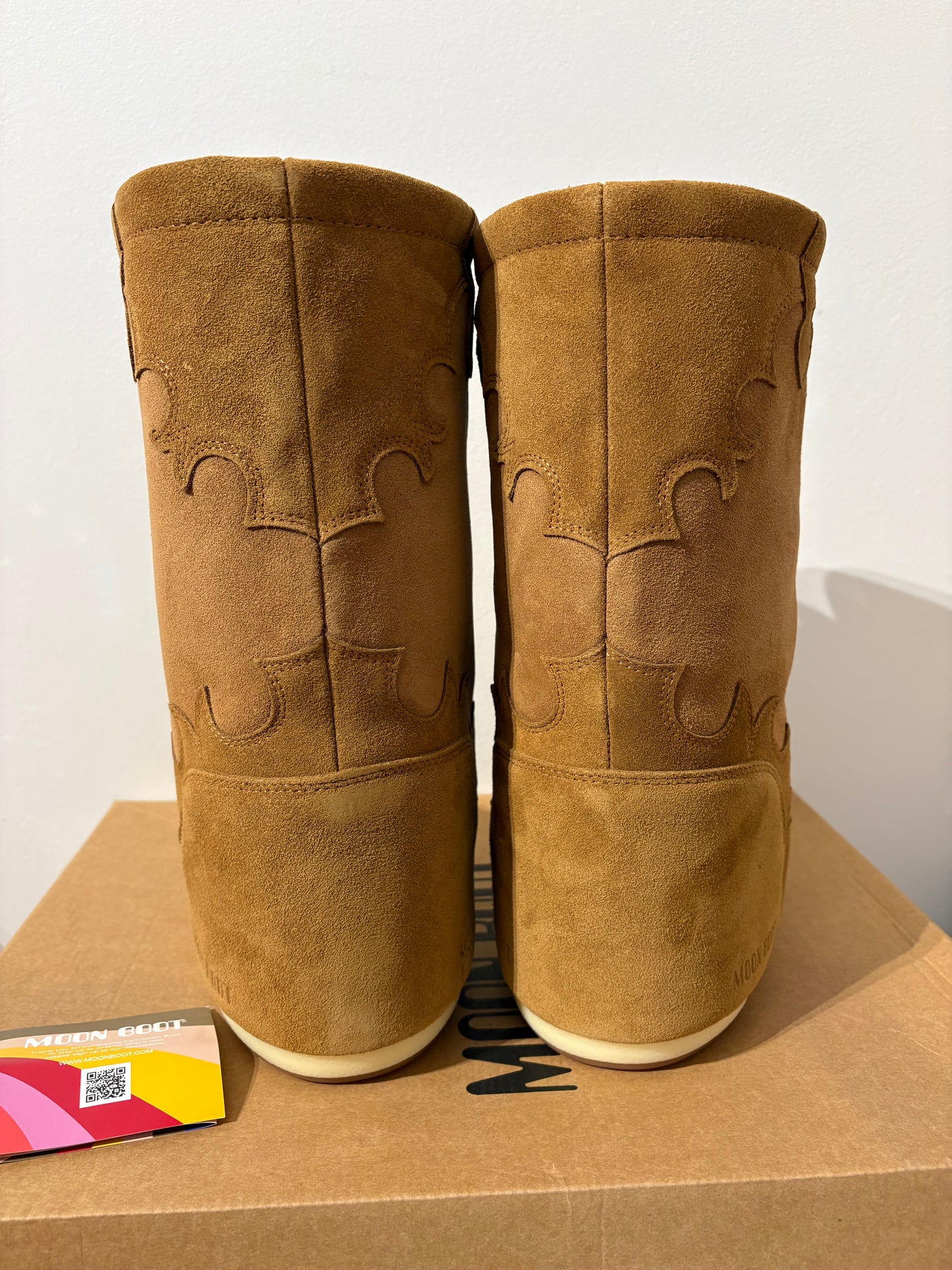 Moon Boot Icon Suede Embroidery Cognac