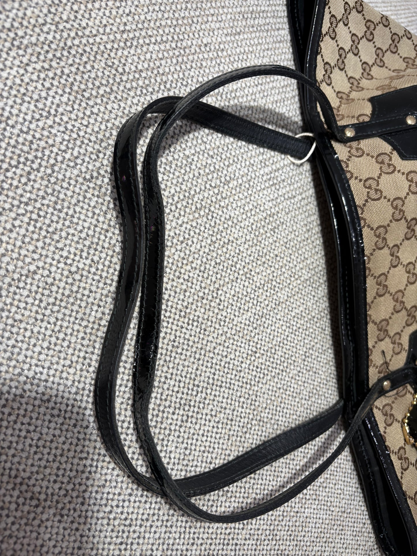 Sac cabas Gucci GG Canvas & cuir noir – Vintage