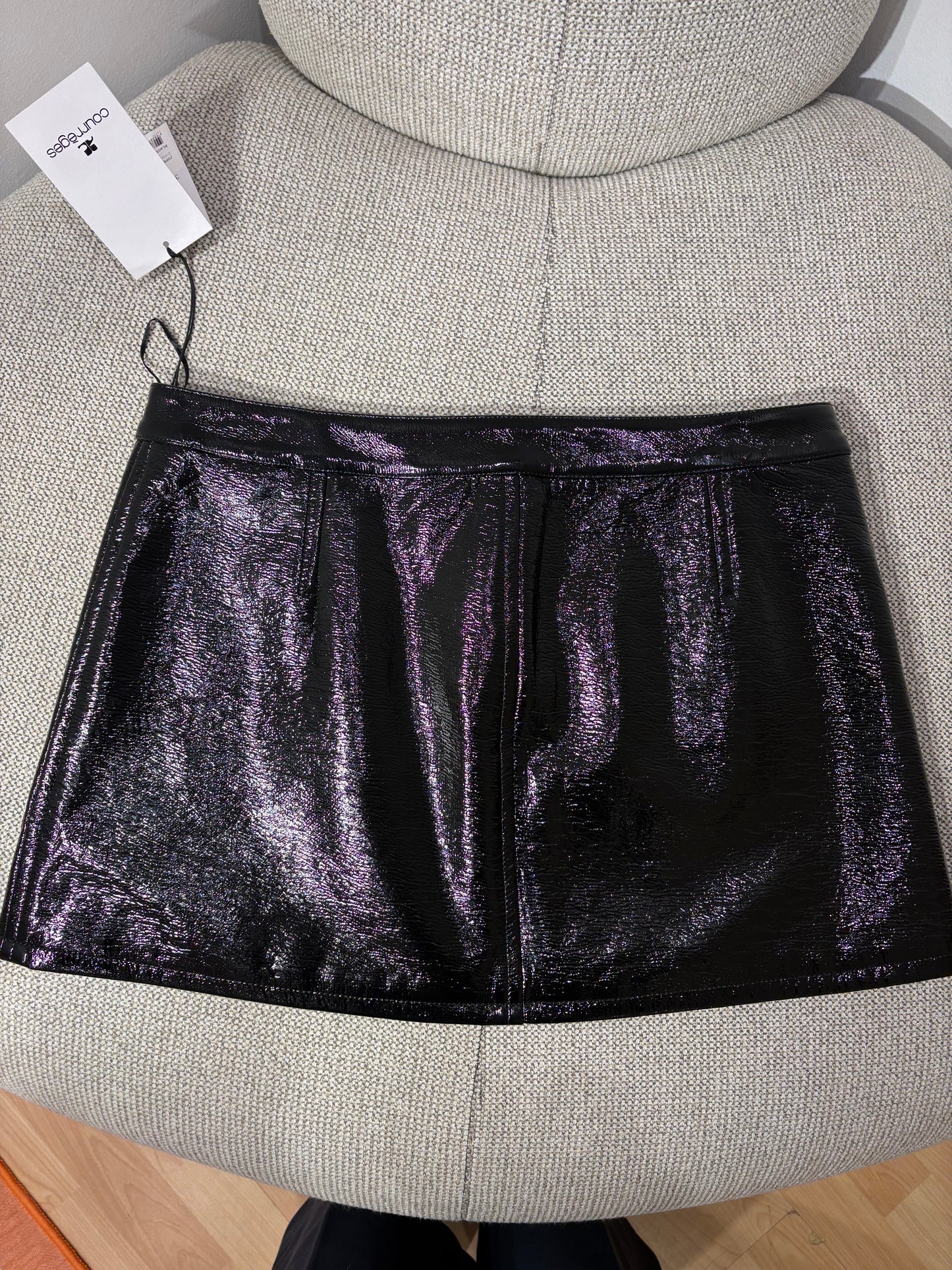 Jupe Courrèges vinyle noir