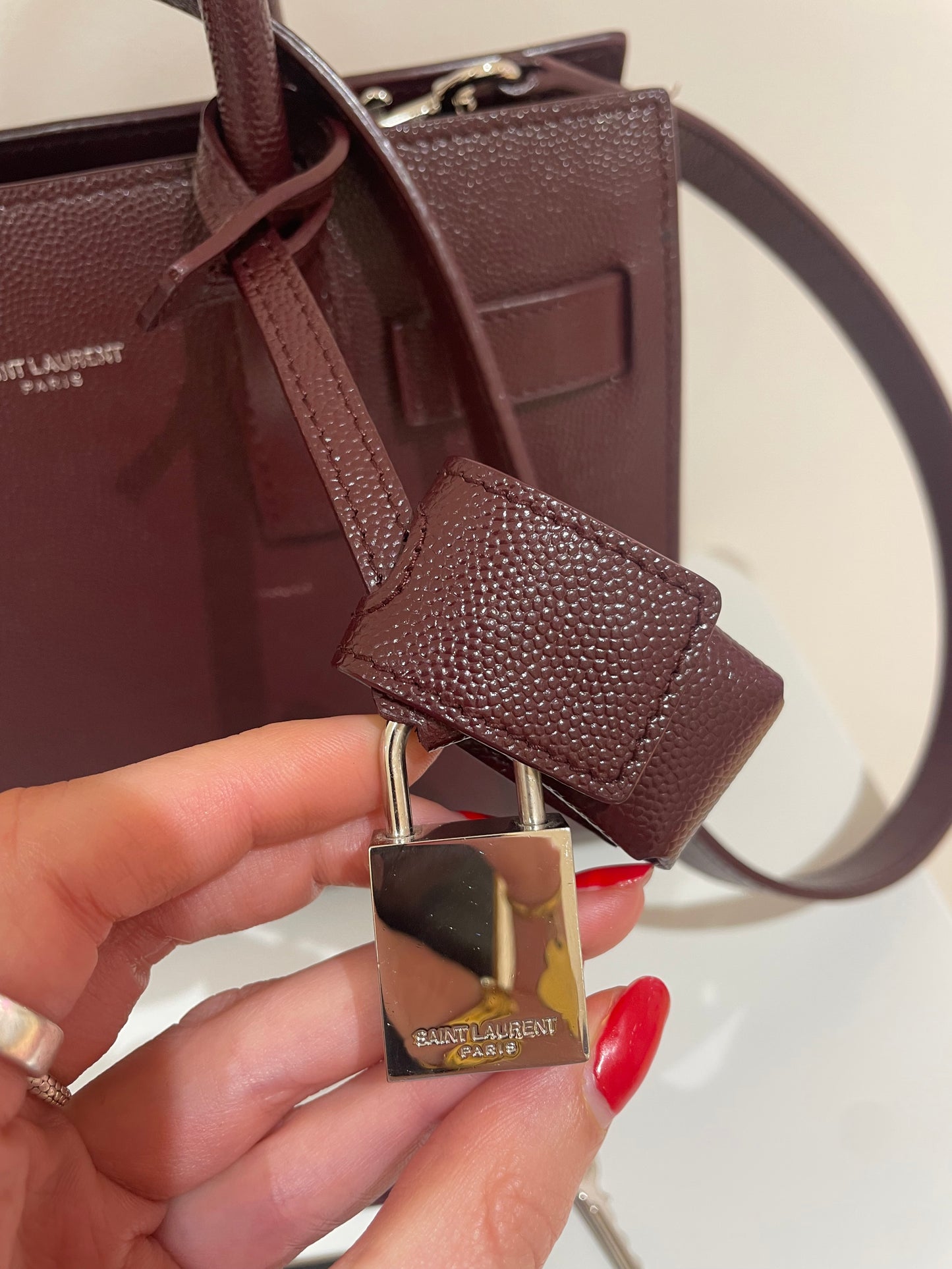 sac saint laurent de jour nano bordeaux