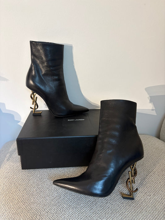 Saint Laurent Opyum – Bottines en cuir noir