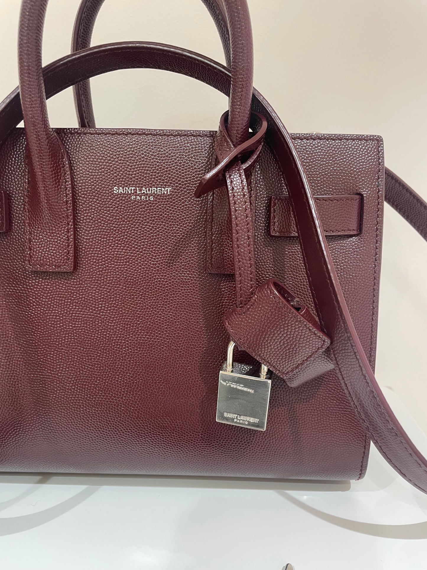 sac saint laurent de jour nano bordeaux