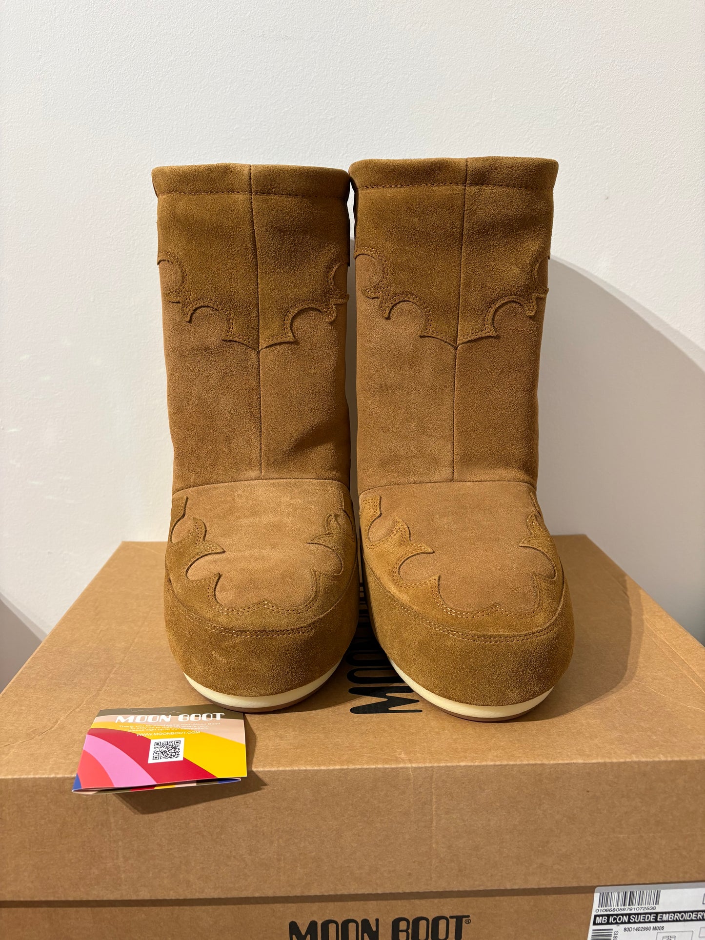 Moon Boot Icon Suede Embroidery Cognac