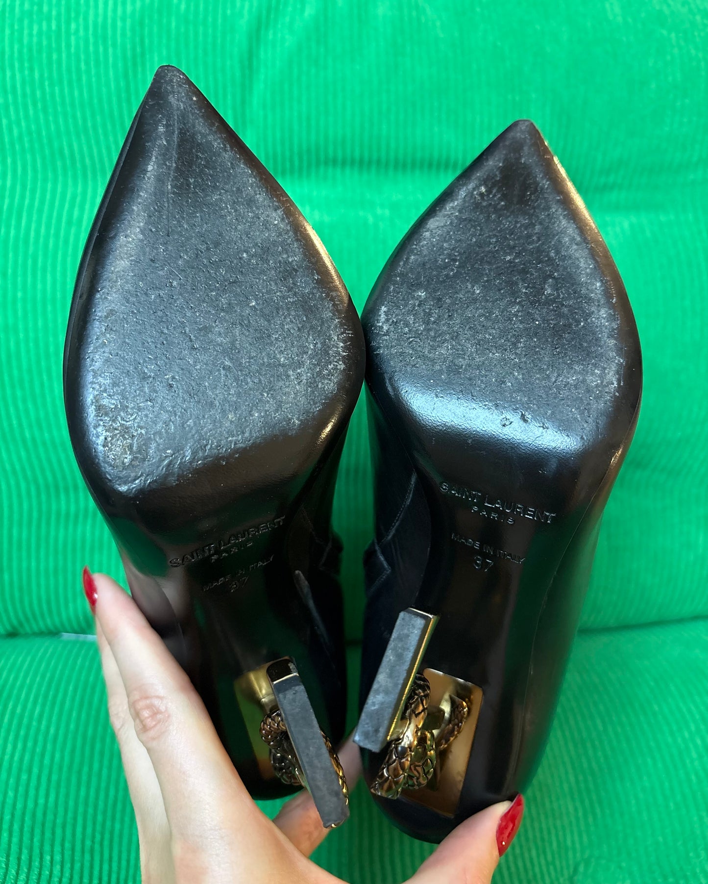 Saint Laurent Opyum – Bottines en cuir noir