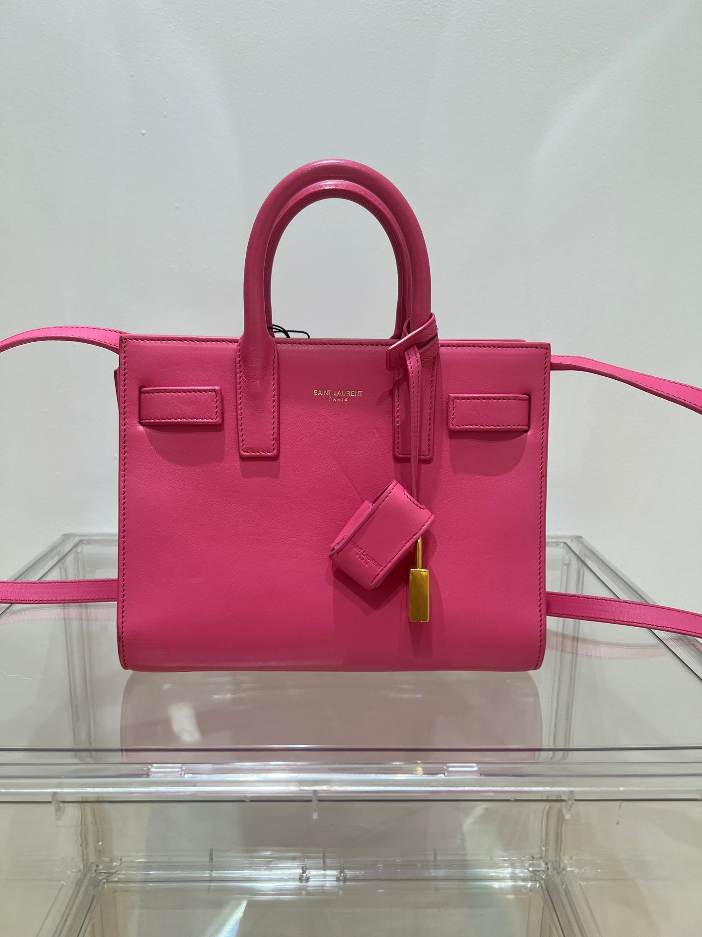 Sac Saint Laurent nano de jour rose