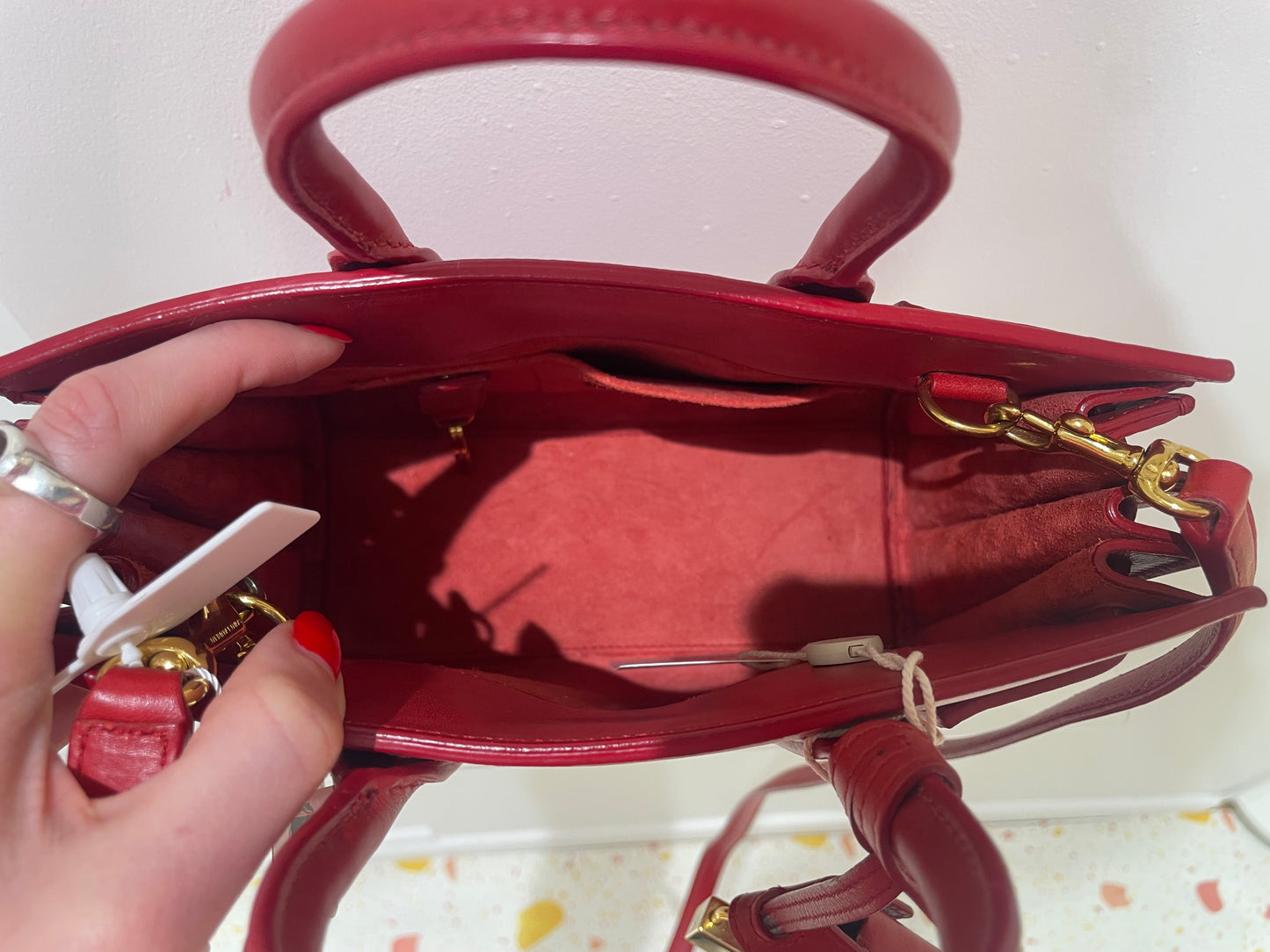 Sac saint laurent de jour nano rouge