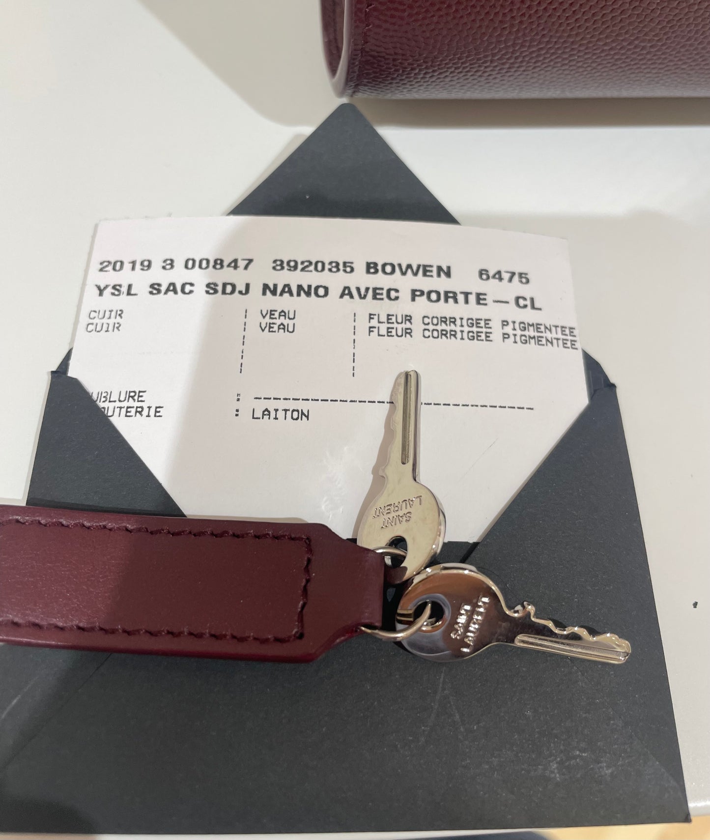 sac saint laurent de jour nano bordeaux