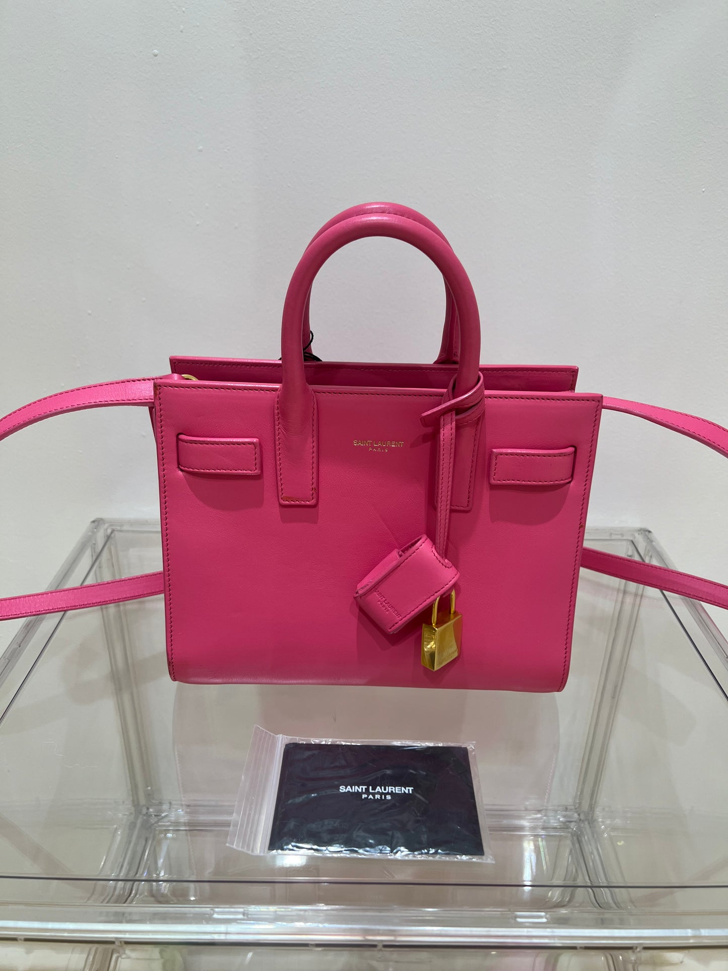 Sac Saint Laurent nano de jour rose