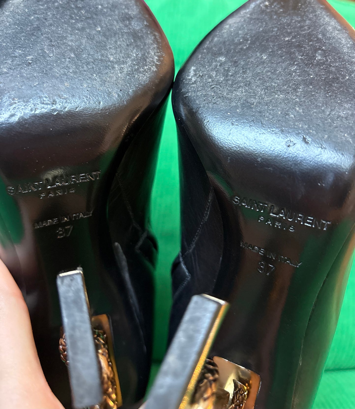 Saint Laurent Opyum – Bottines en cuir noir