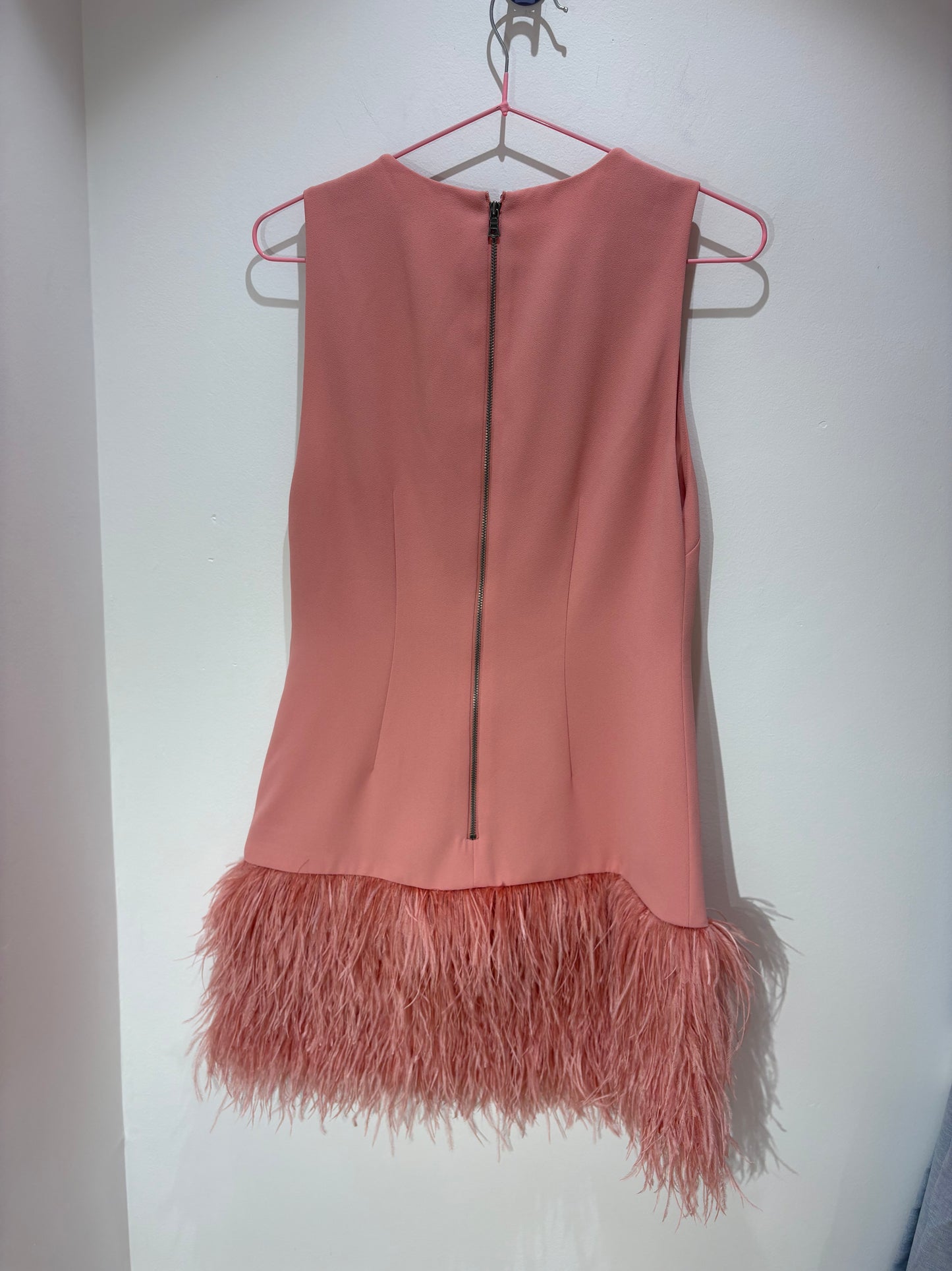 Robe Alice + Olivia Coley à plumes rose – Neuve avec étiquette
