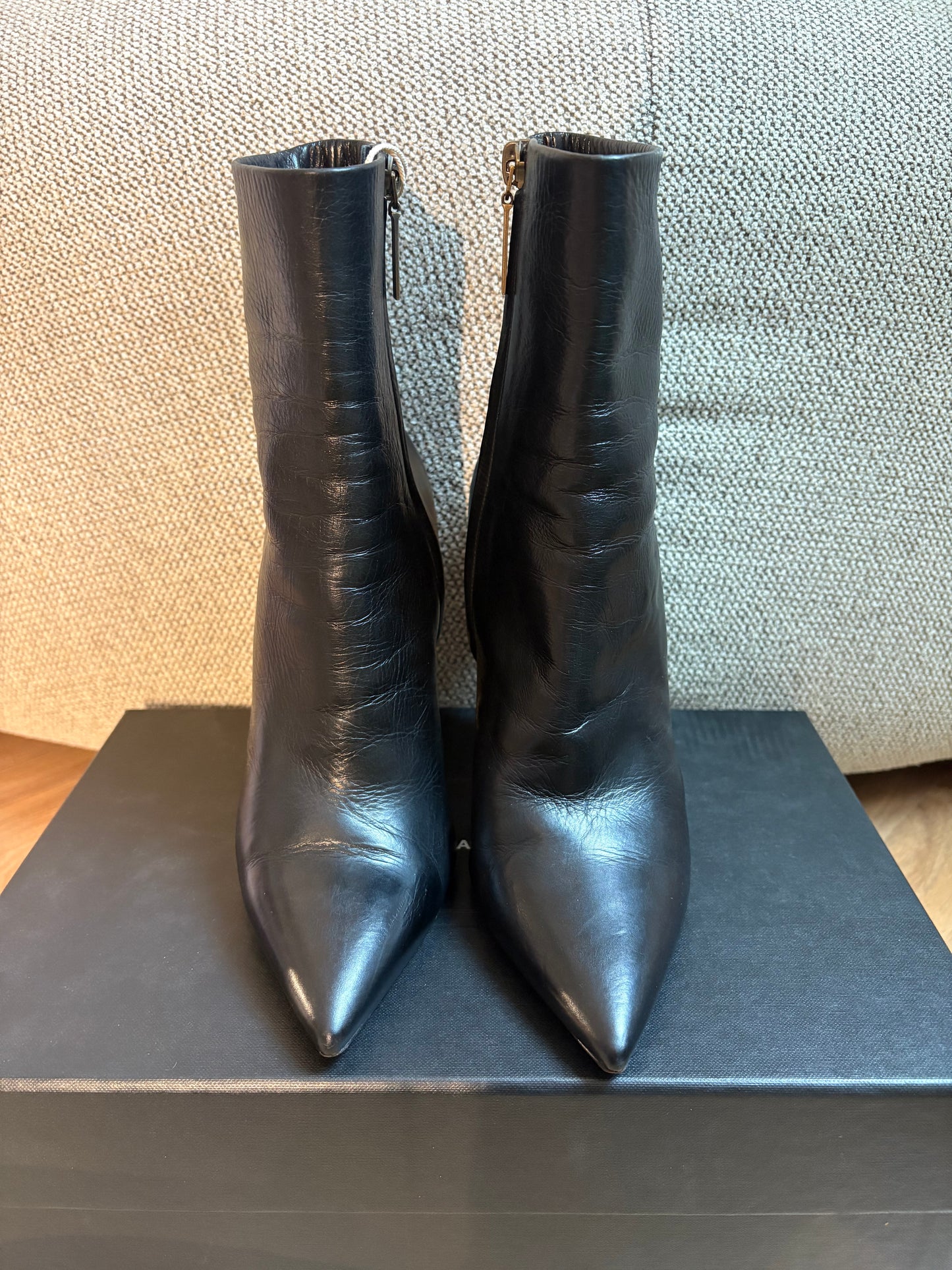 Saint Laurent Opyum – Bottines en cuir noir