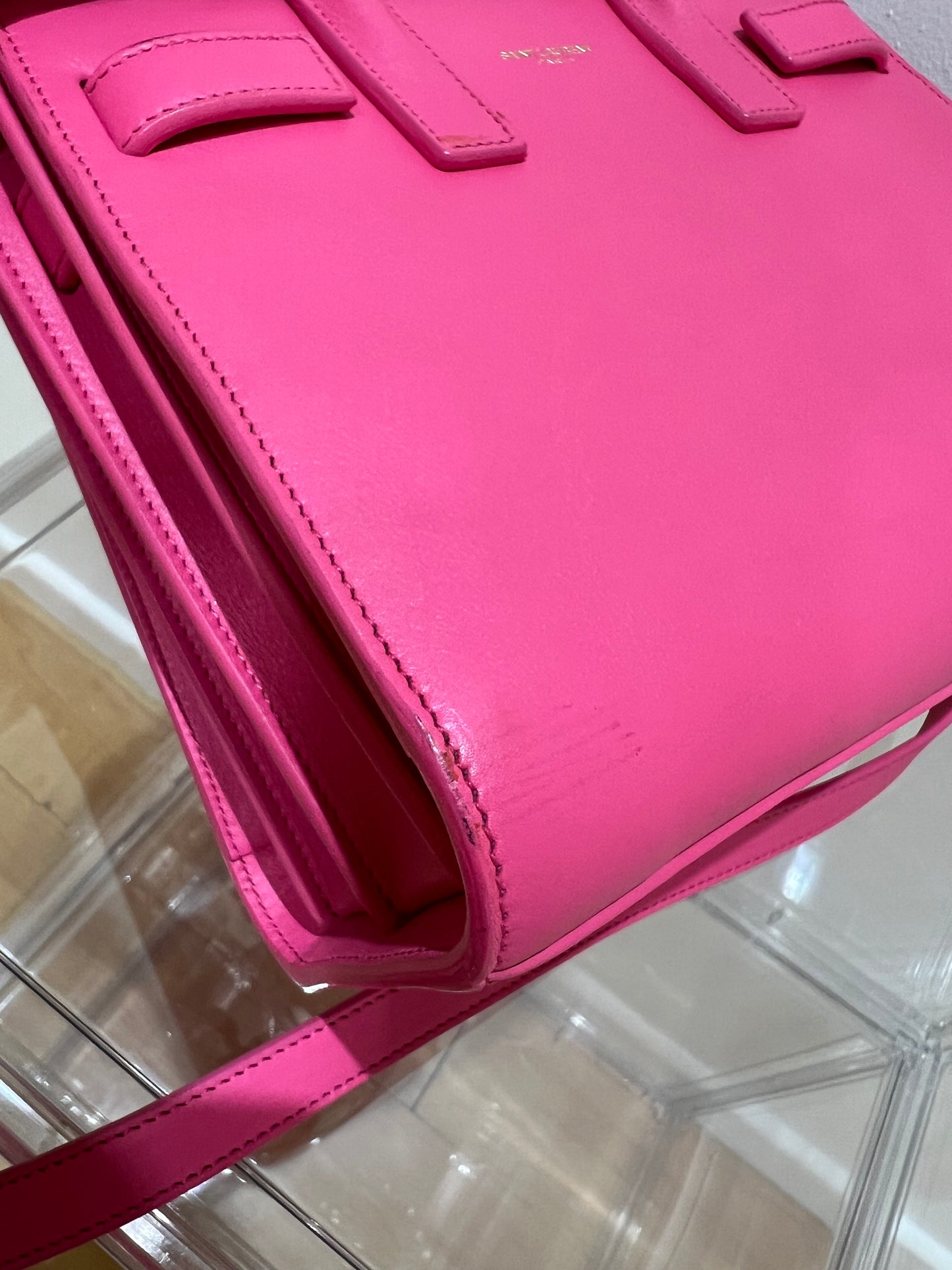 Sac Saint Laurent nano de jour rose