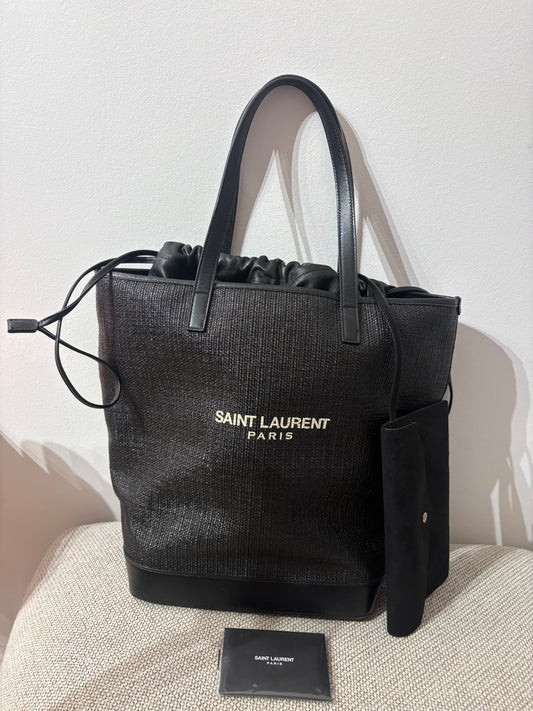 SAINT LAURENT – Sac cabas Teddy noir