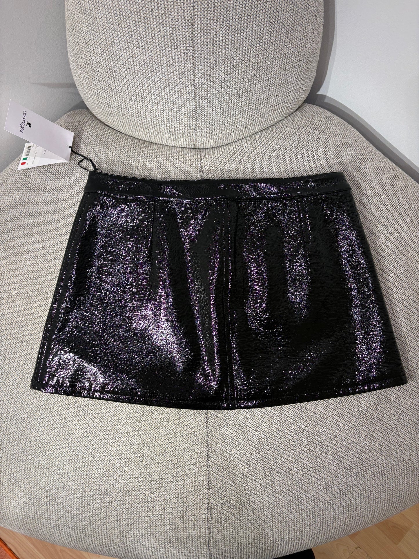 Jupe Courrèges vinyle noir