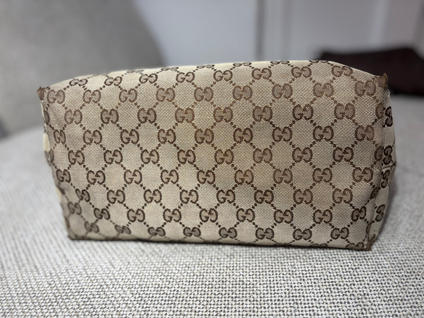 Sac cabas Gucci GG Canvas & cuir noir – Vintage