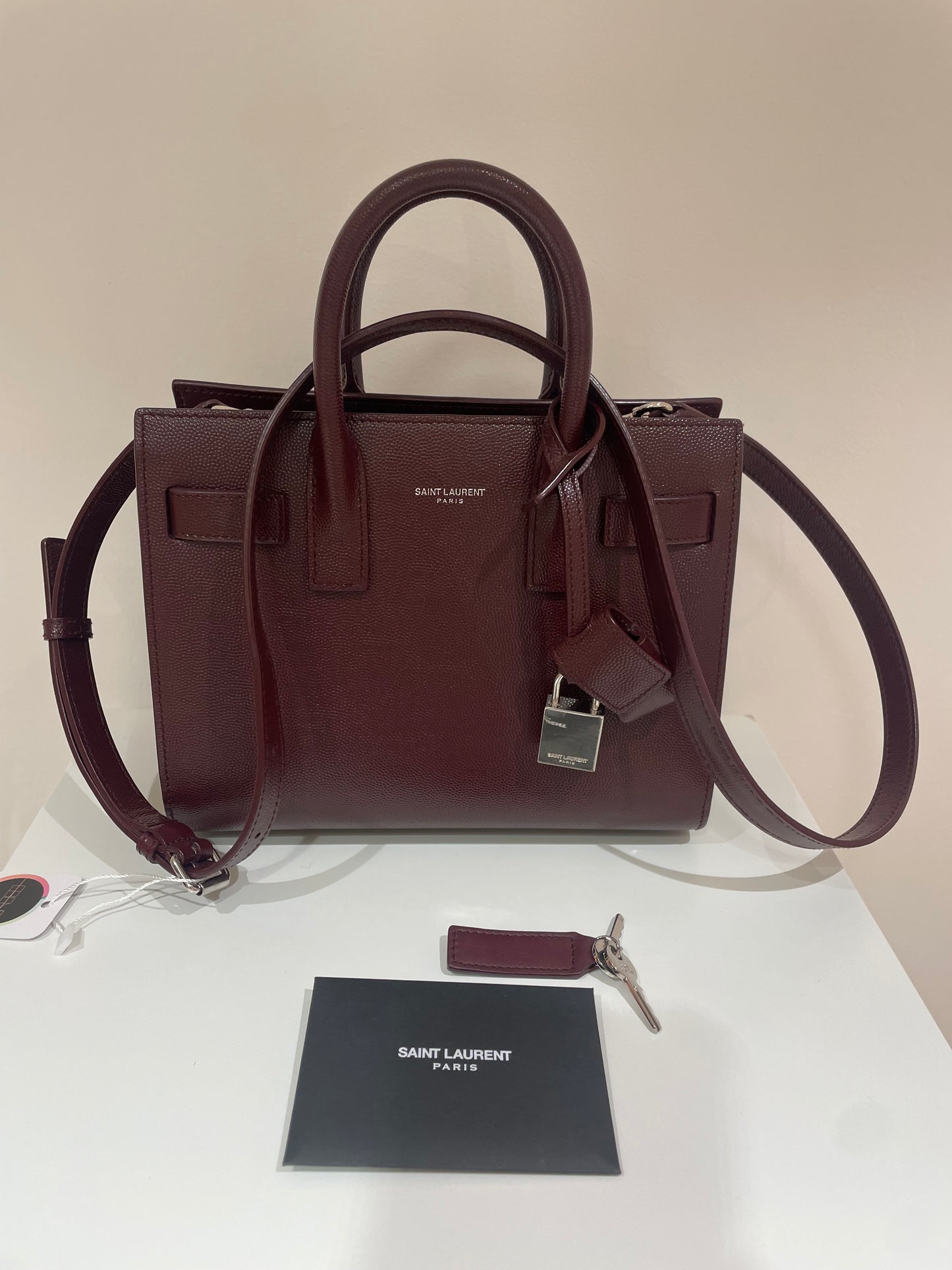 sac saint laurent de jour nano bordeaux