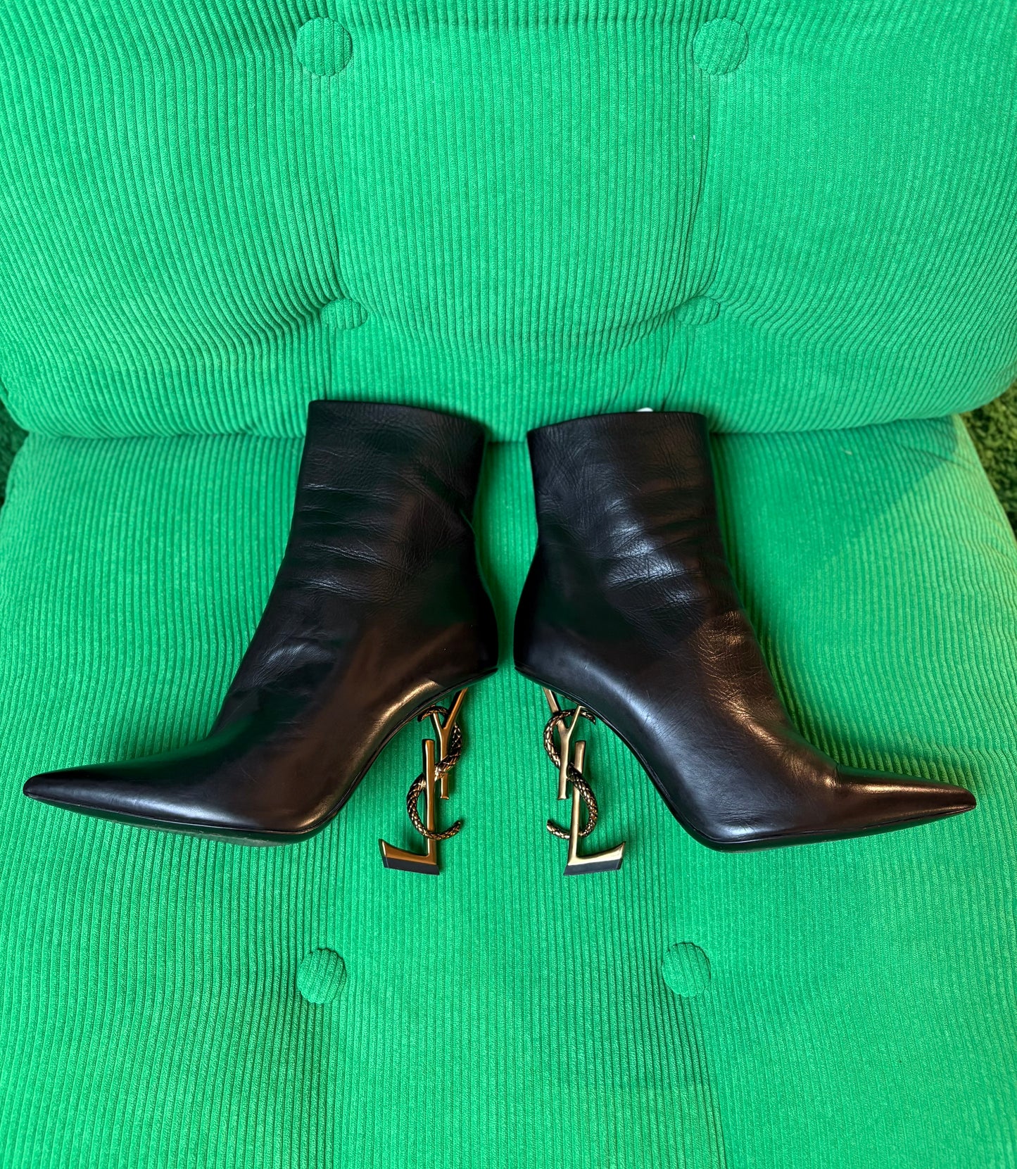 Saint Laurent Opyum – Bottines en cuir noir