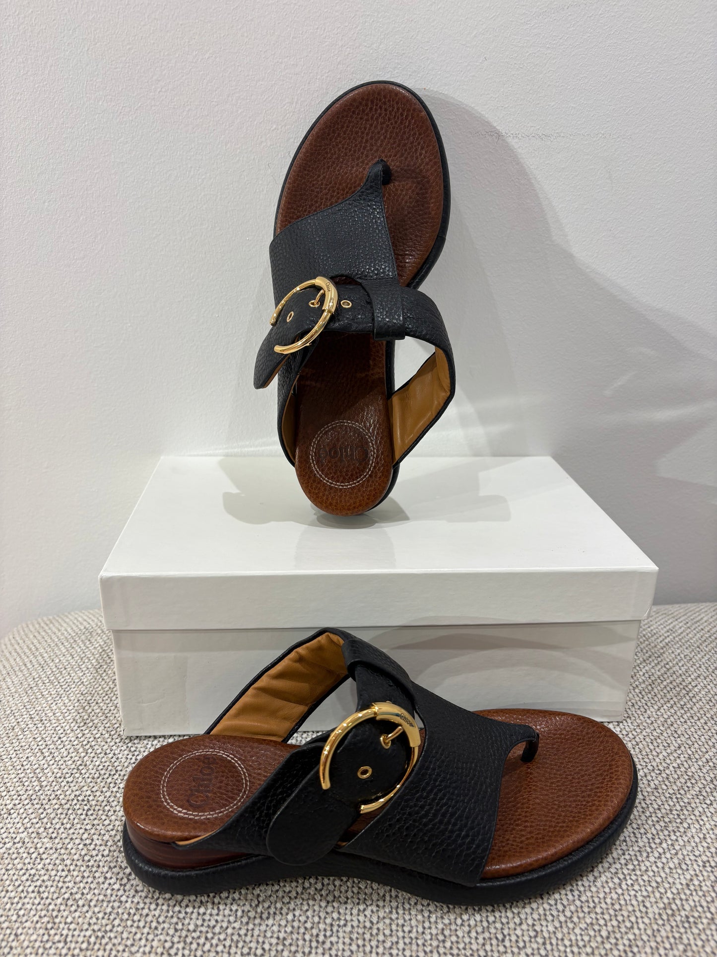 Sandales Chloé en cuir noir
