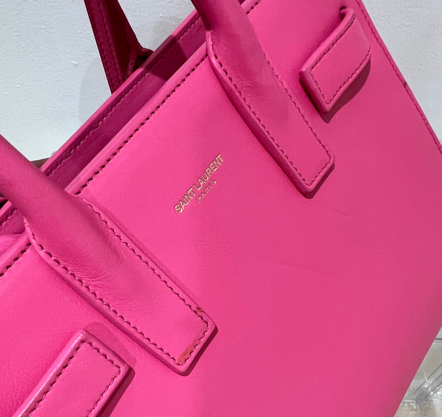 Sac Saint Laurent nano de jour rose