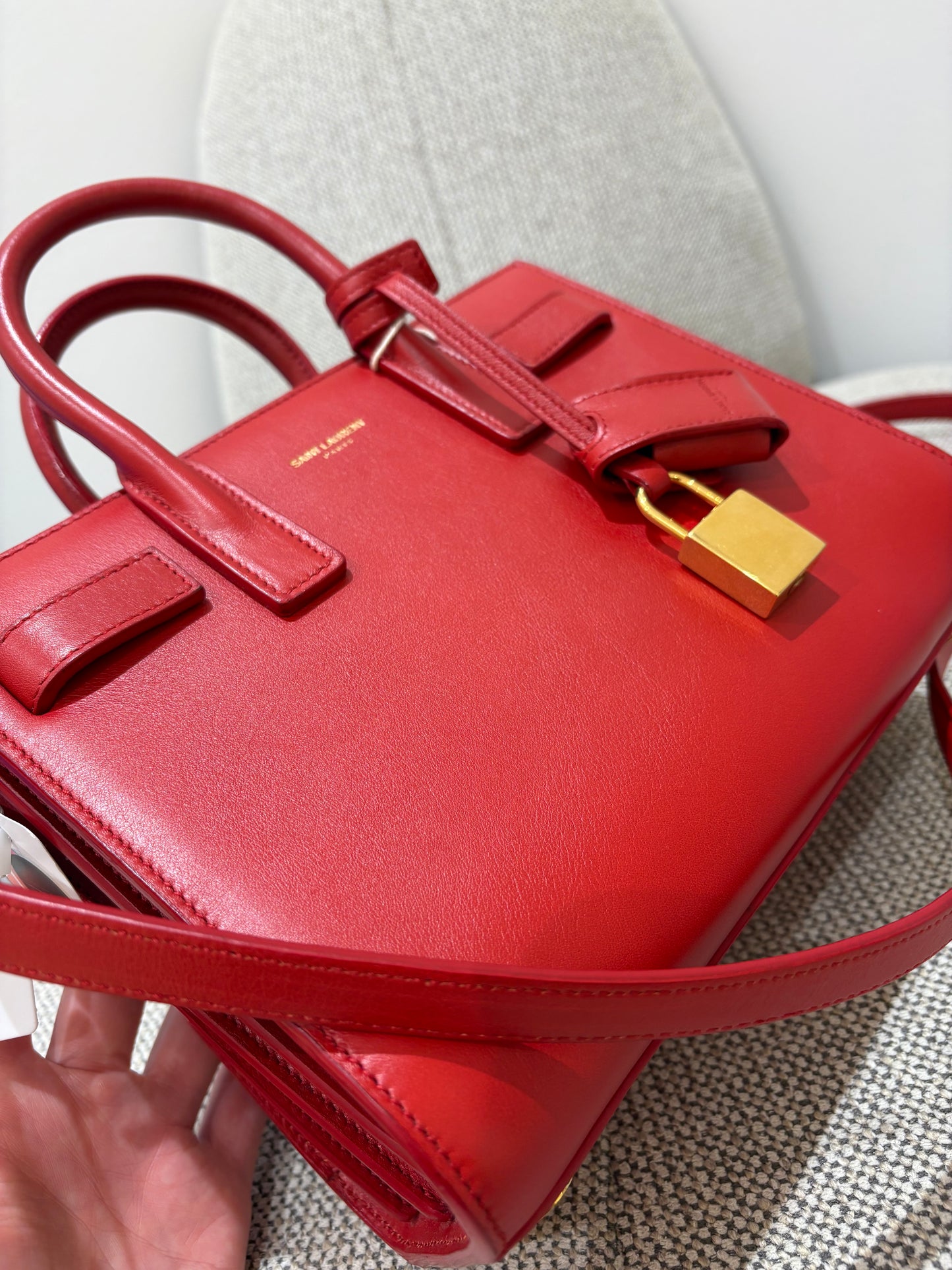 Sac saint laurent de jour nano rouge