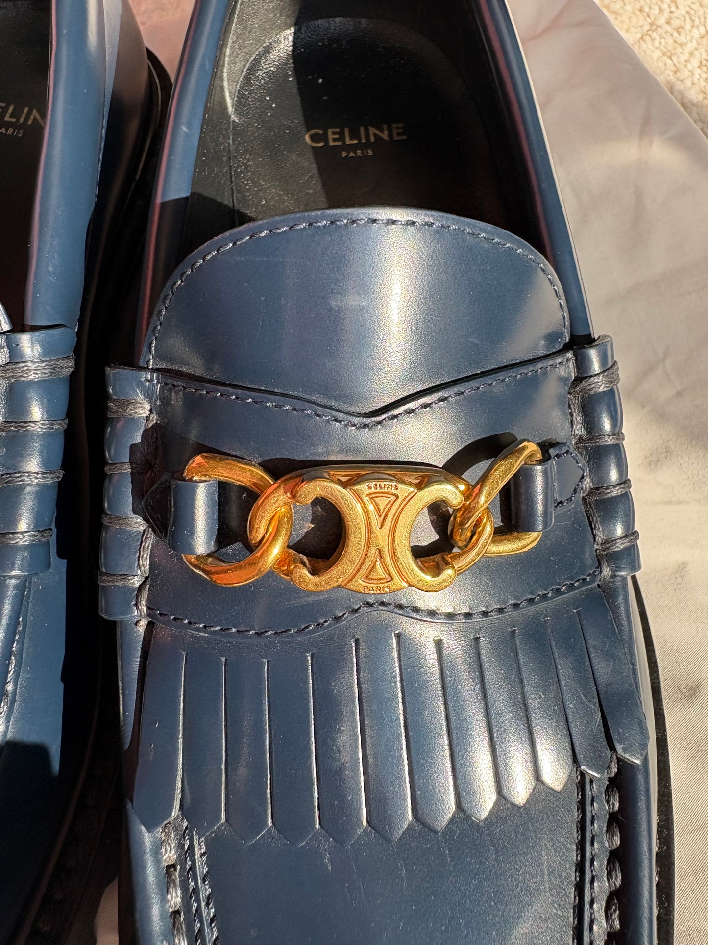 Céline Loafers Margaret Triomphe bleu marine T37
