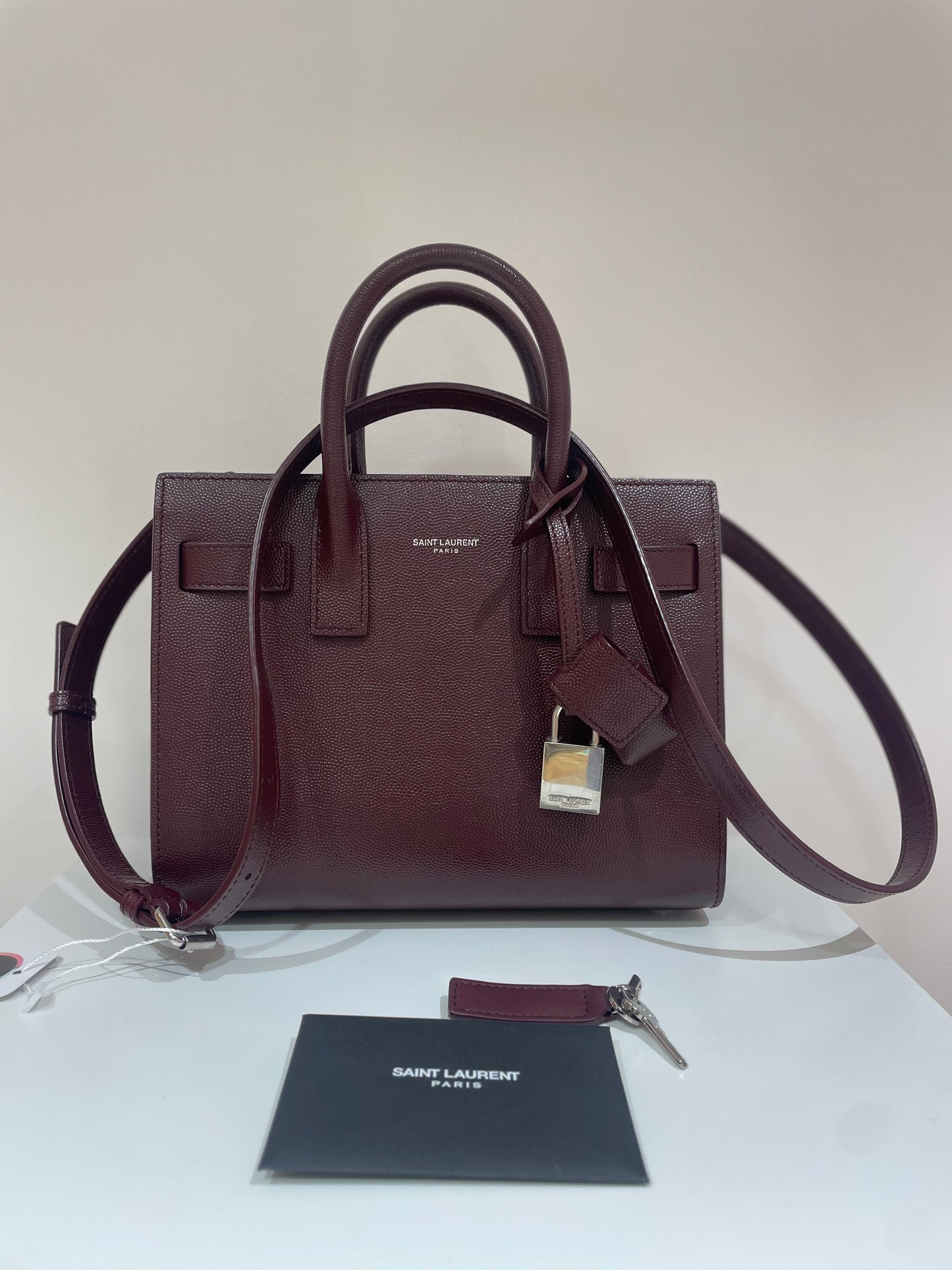 sac saint laurent de jour nano bordeaux