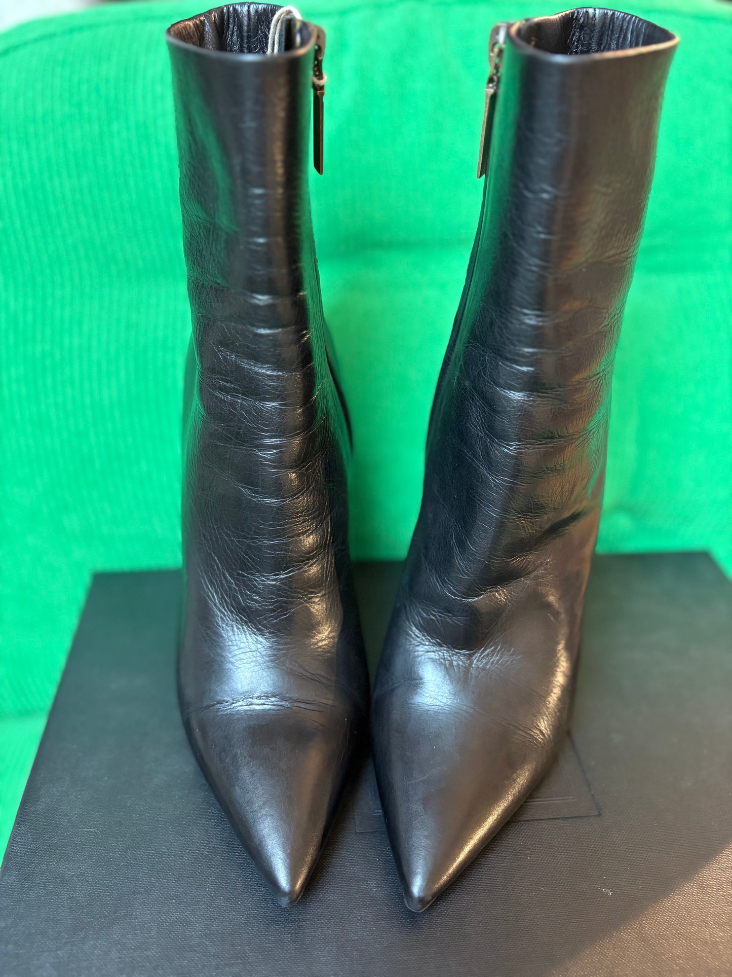 Saint Laurent Opyum – Bottines en cuir noir