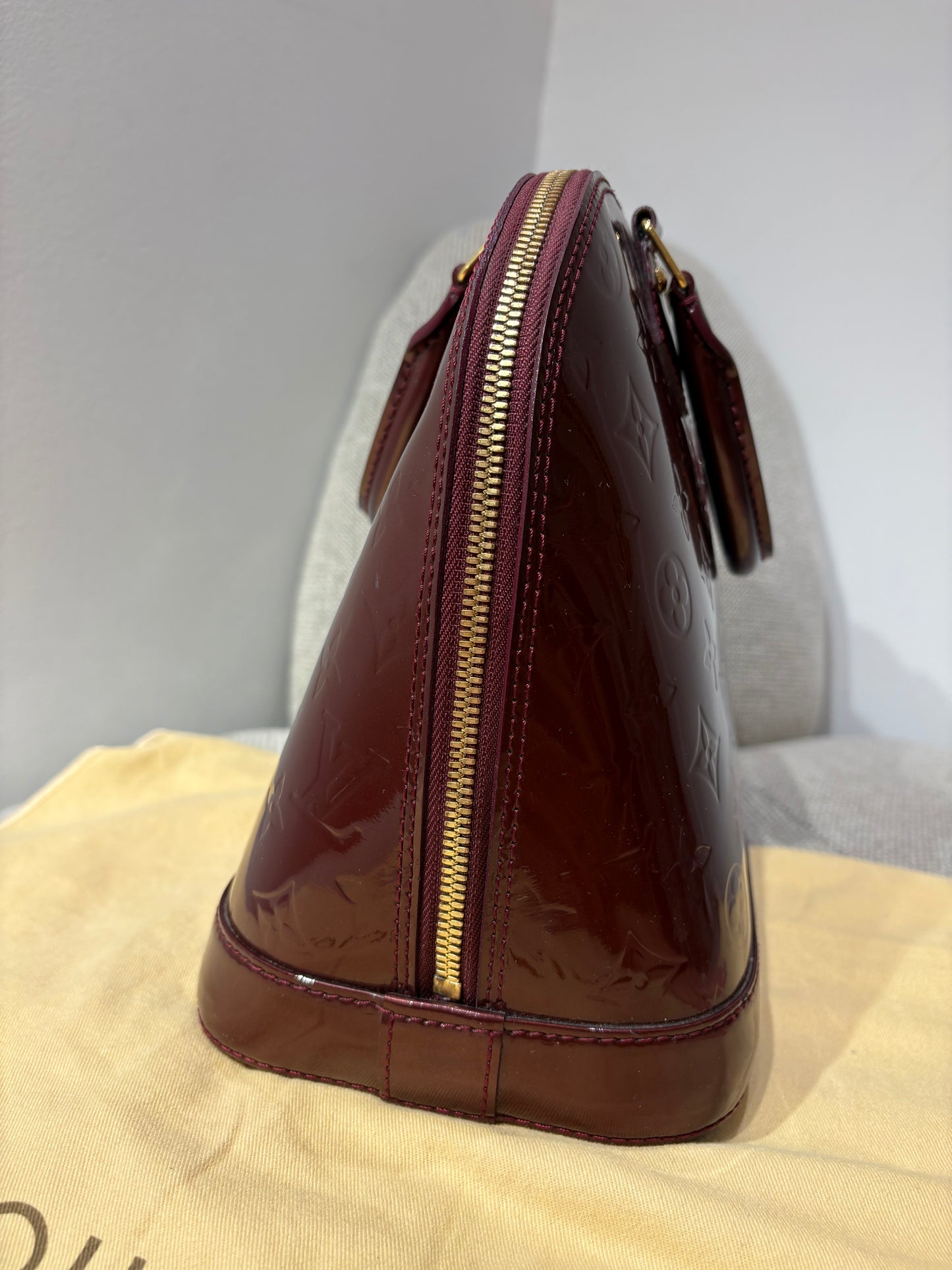 Sac Louis Vuitton Alma PM Monogram Vernis Rouge Fauvist