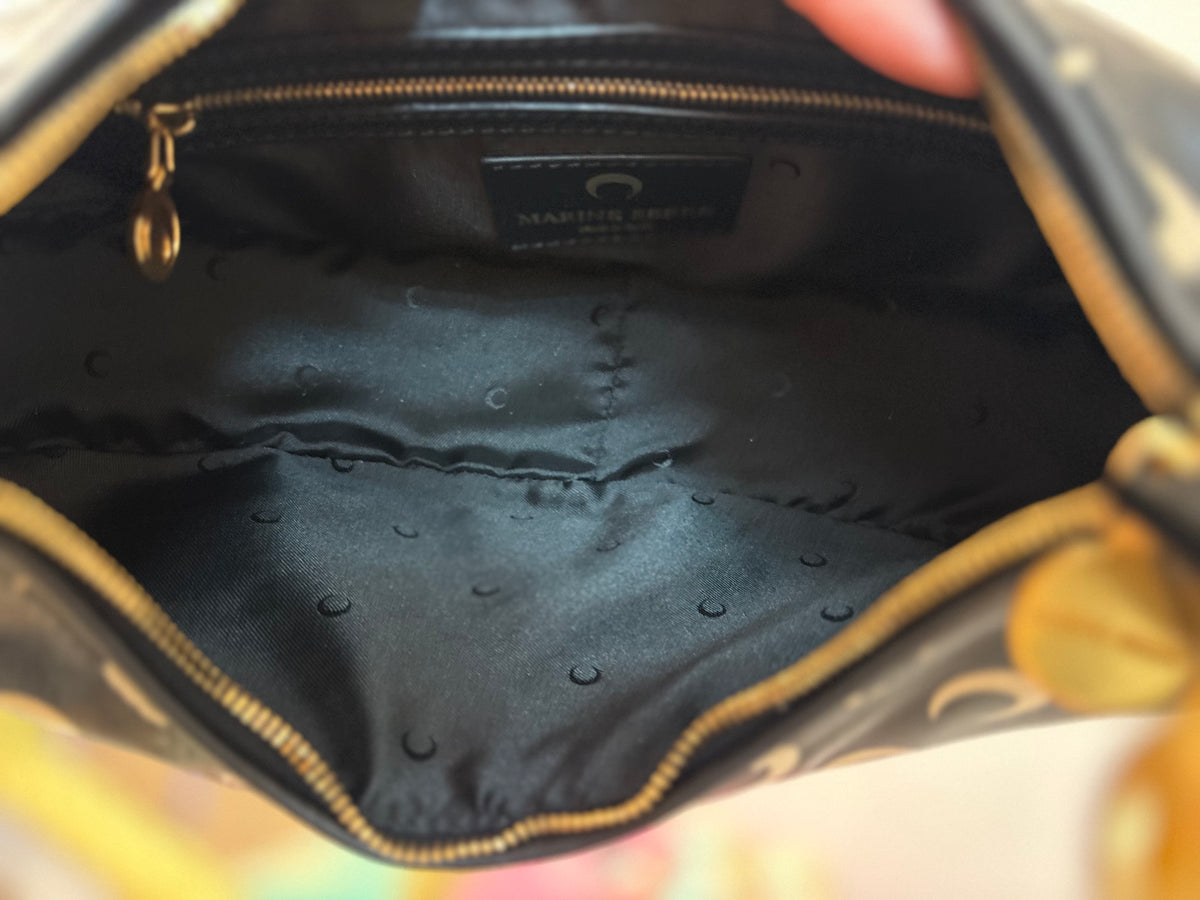 Marine Serre – Sac Moon en cuir noir