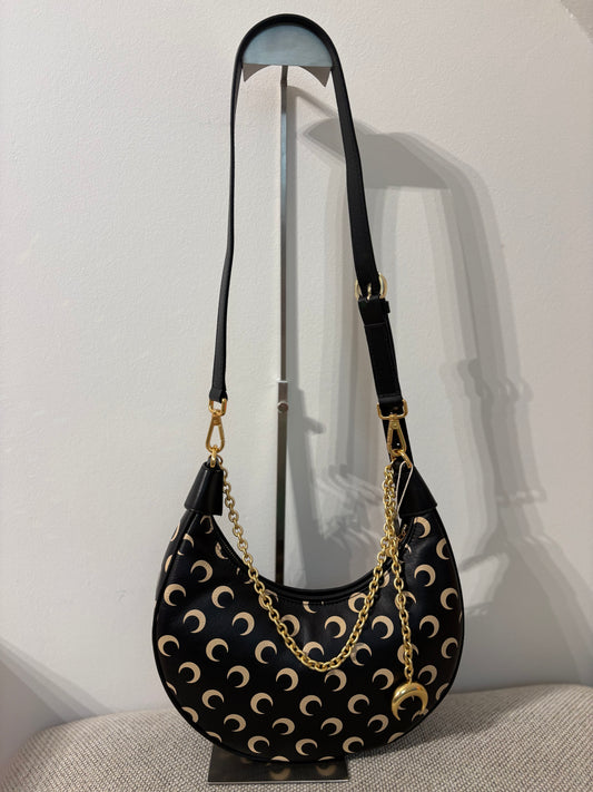 Marine Serre – Sac Moon en cuir noir