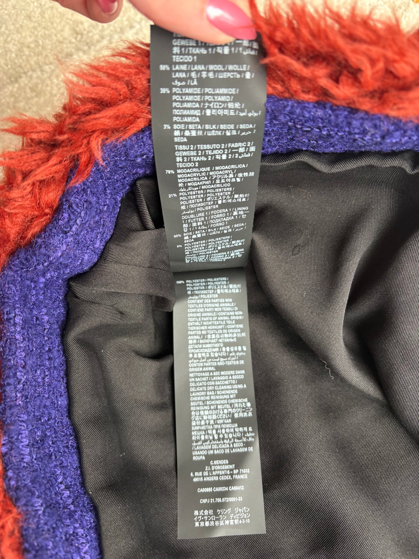 Jupe Saint Laurent  laine & fausse fourrure