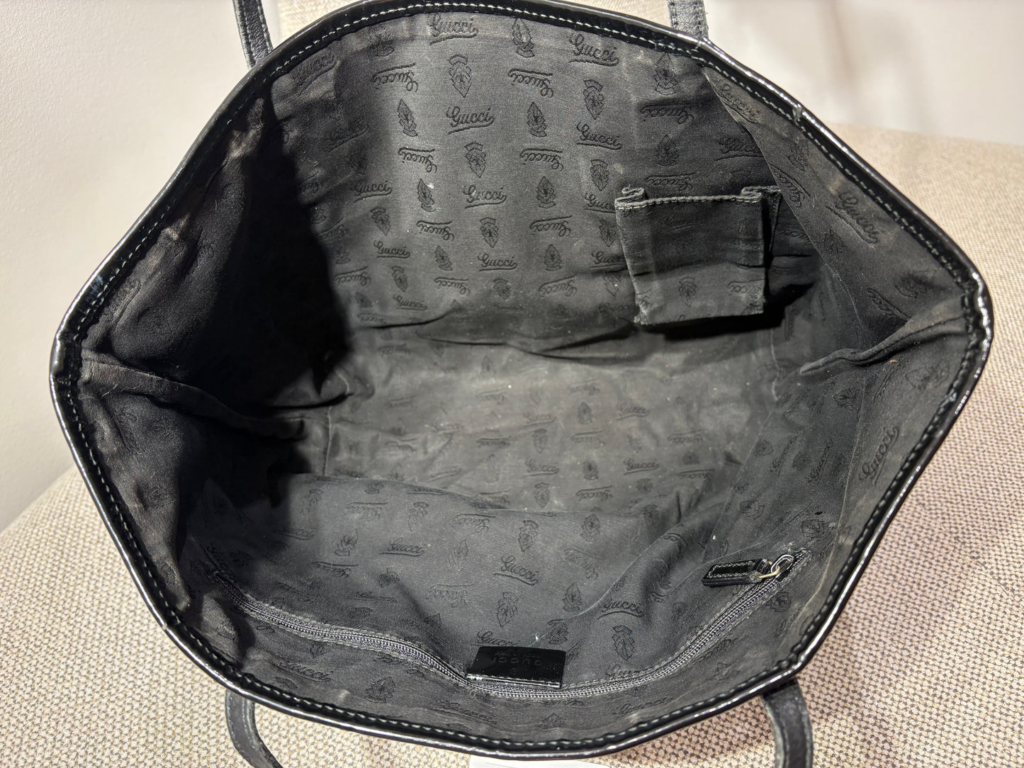 Sac cabas Gucci GG Canvas & cuir noir – Vintage