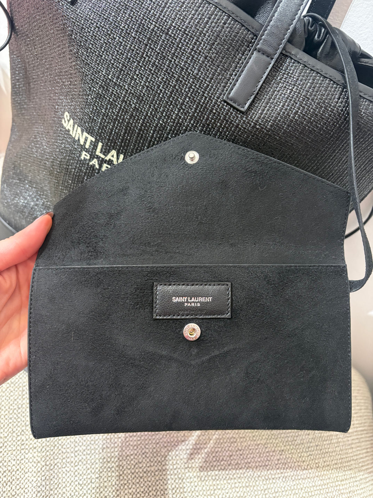 SAINT LAURENT – Sac cabas Teddy noir