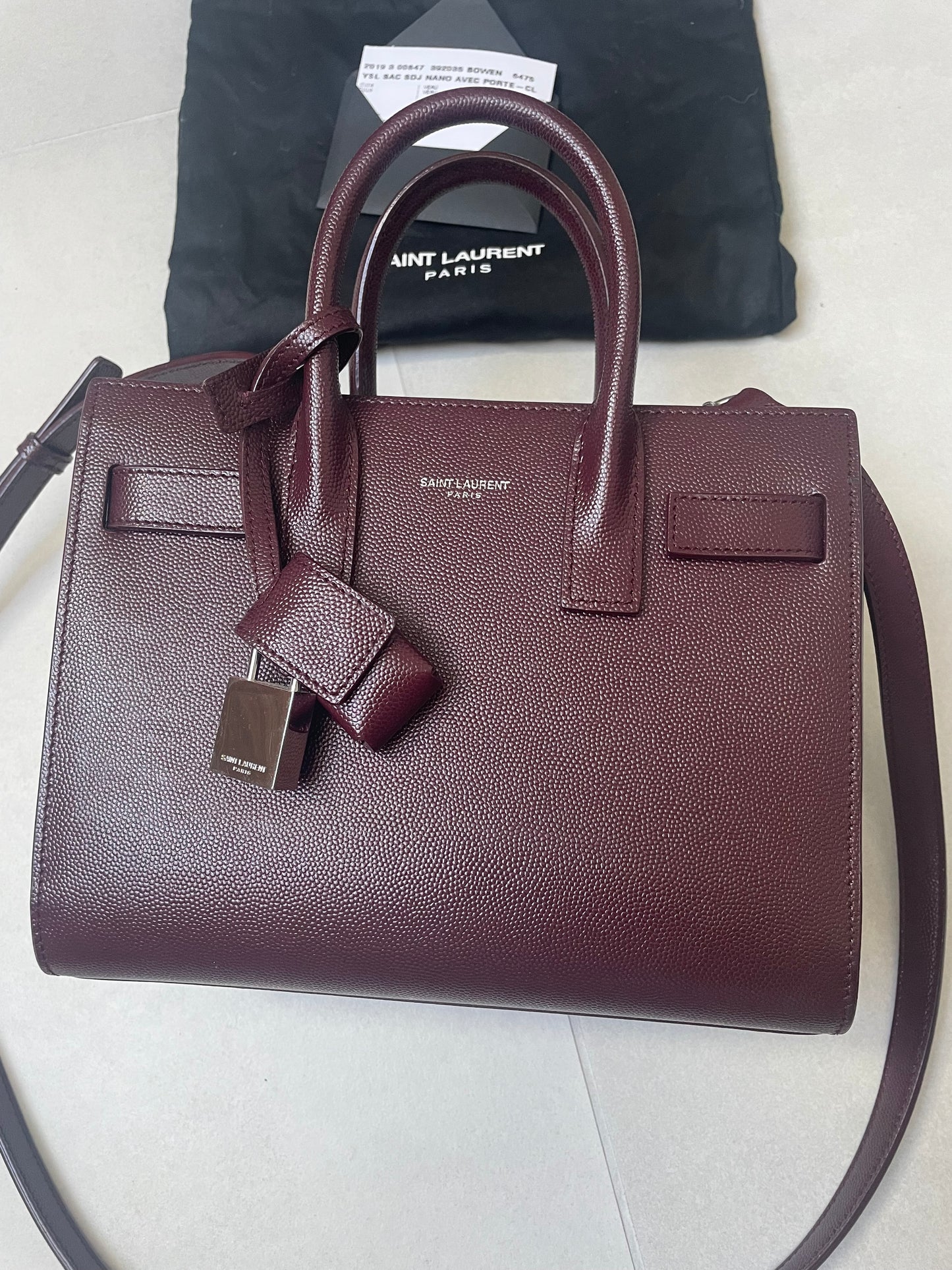 sac saint laurent de jour nano bordeaux