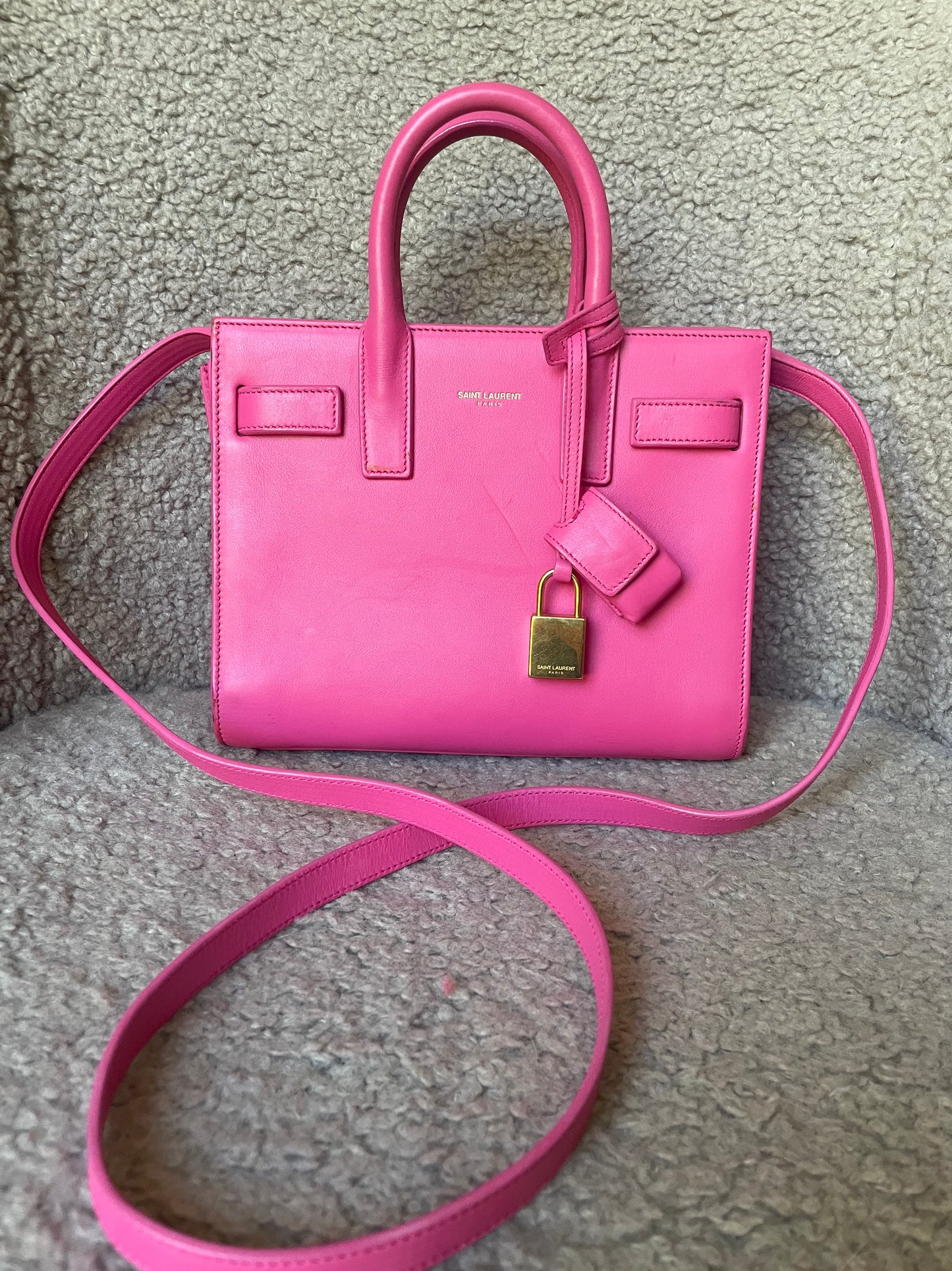 Sac Saint Laurent nano de jour rose