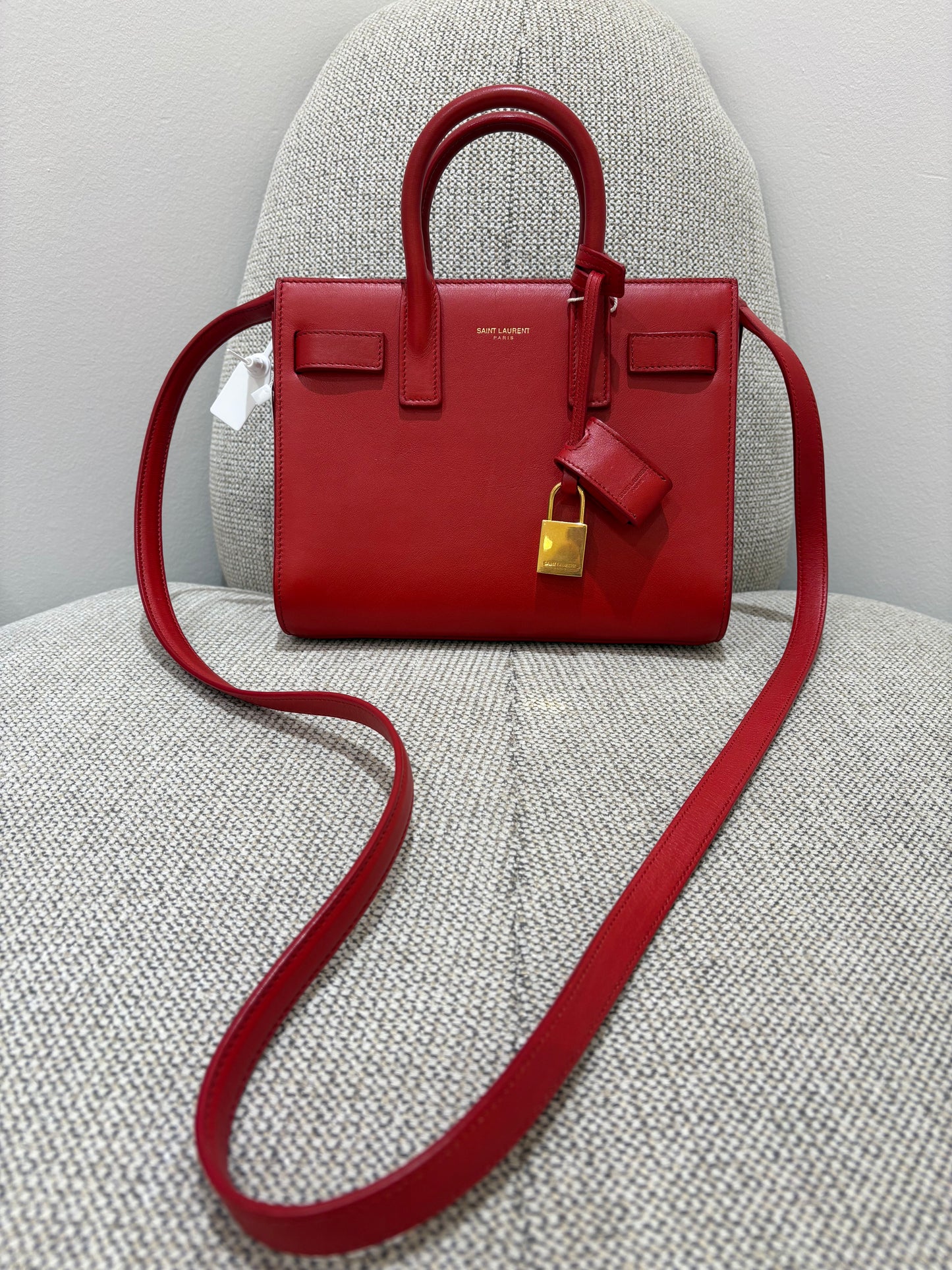 Sac saint laurent de jour nano rouge