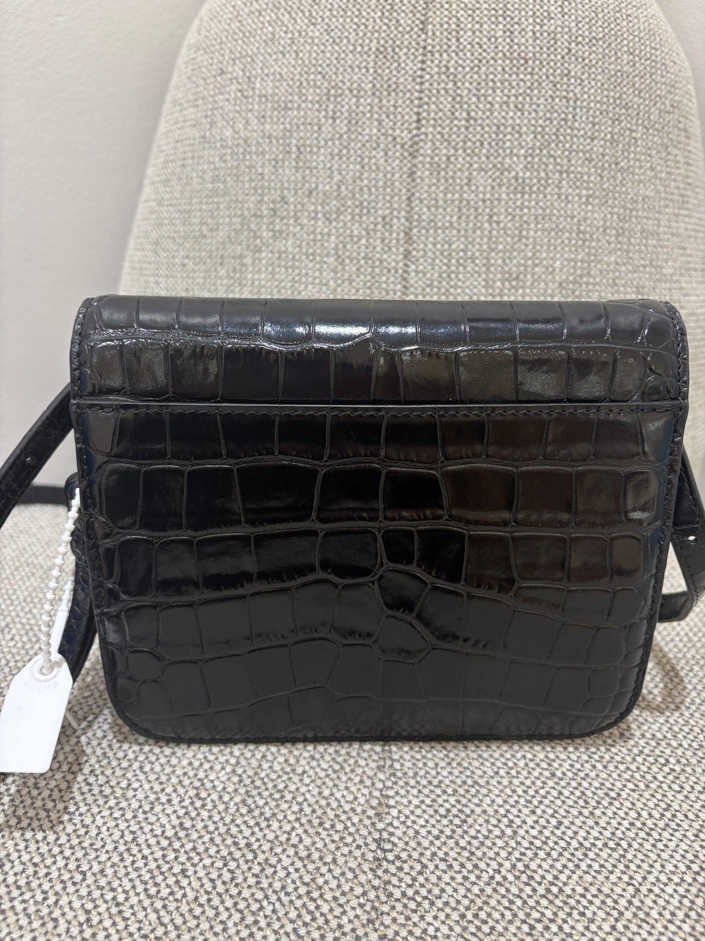 Sac Balenciaga noir croco B