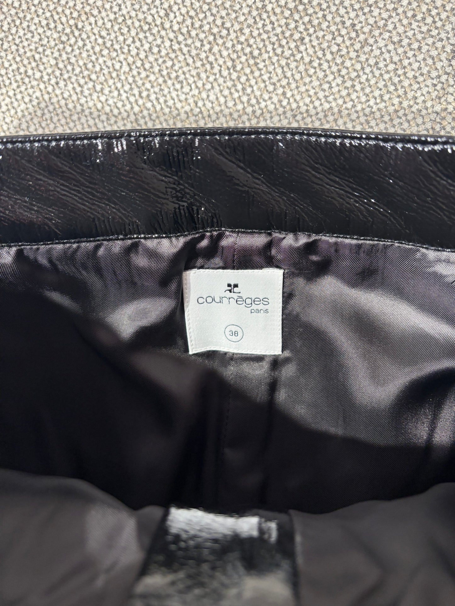 Jupe Courrèges vinyle noir