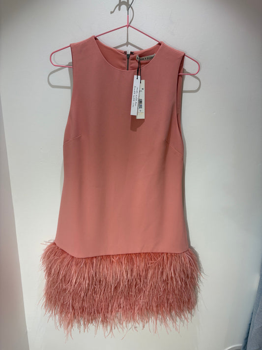 Robe Alice + Olivia Coley à plumes rose – Neuve avec étiquette