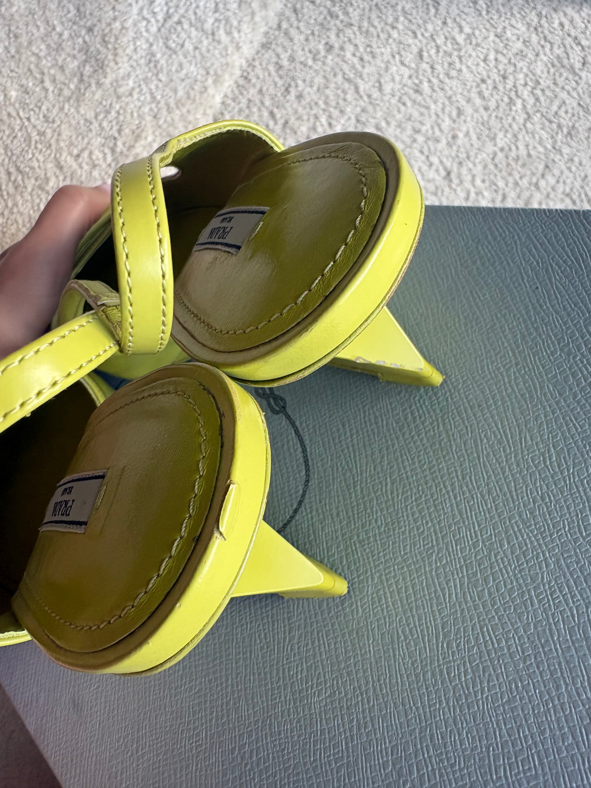 Escarpins Slingbacks Prada Cuir Vert Anis - Pointure 39