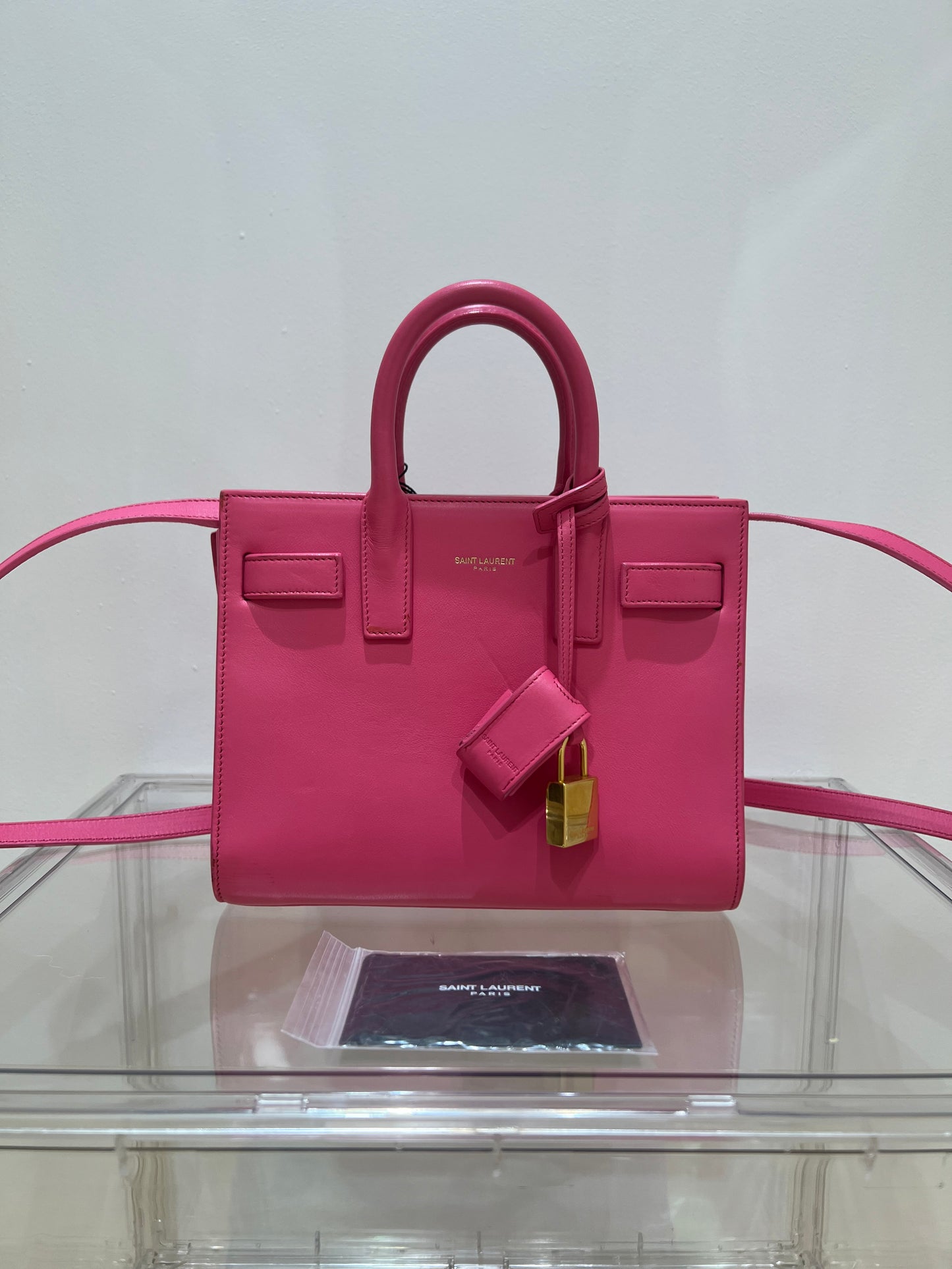 Sac Saint Laurent nano de jour rose