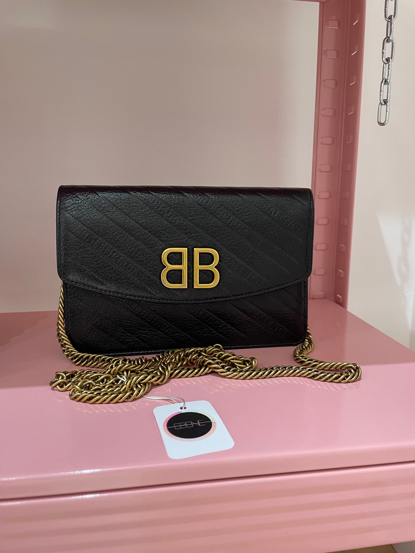 Sac Balenciaga BB noir chaine