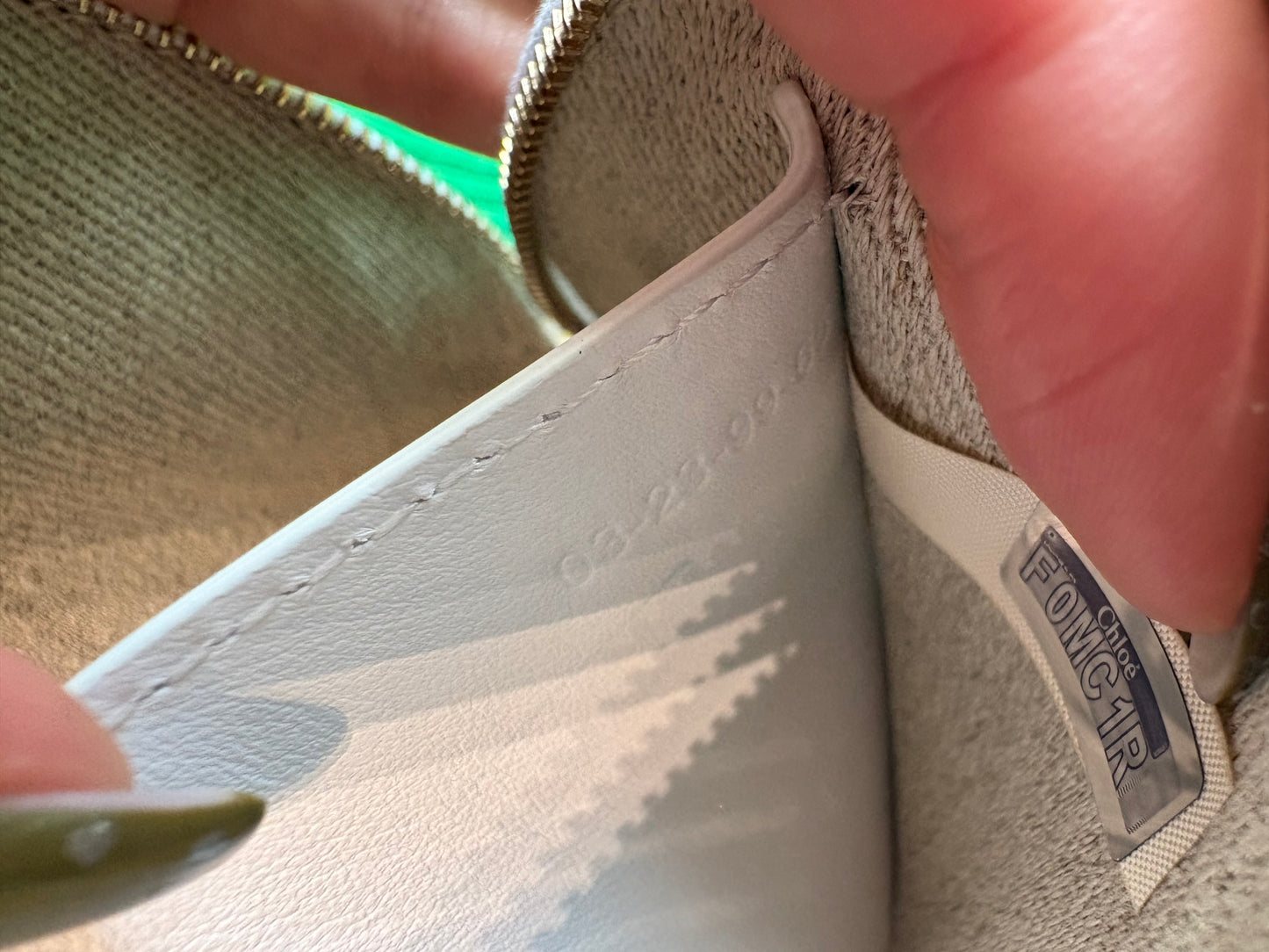 Petite pochette Chloé en lin blanc