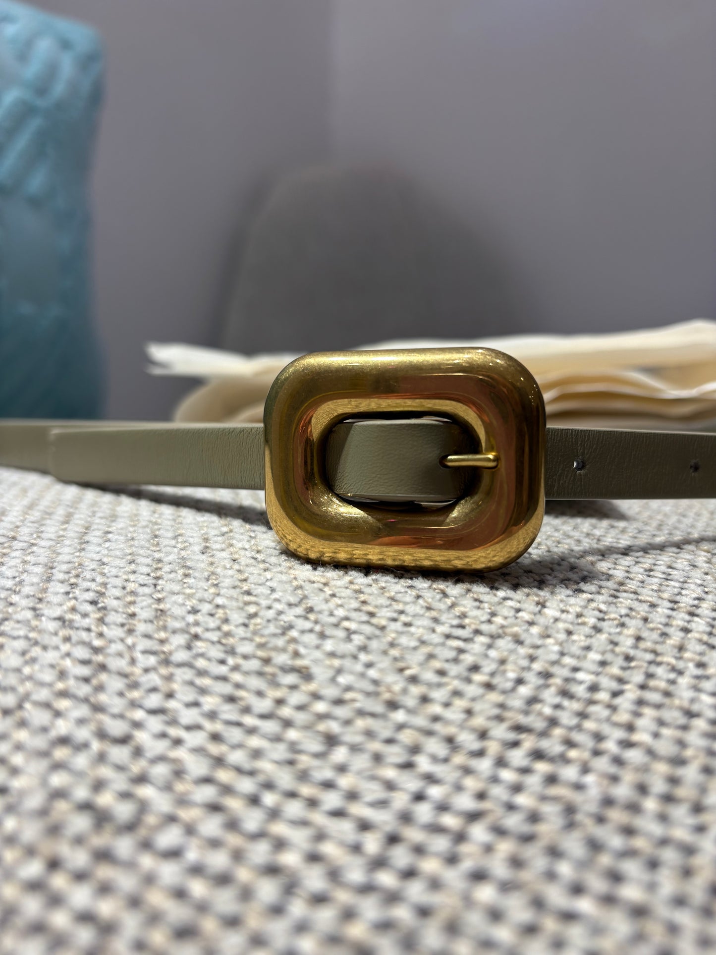 Ceinture Bottega Veneta cuir taupe