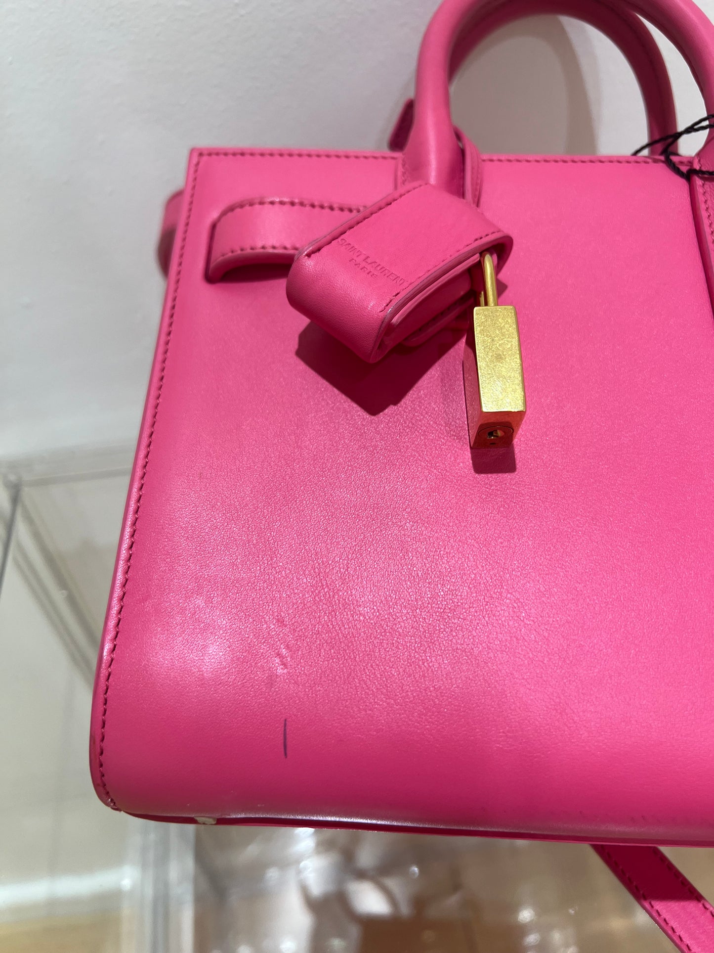 Sac Saint Laurent nano de jour rose