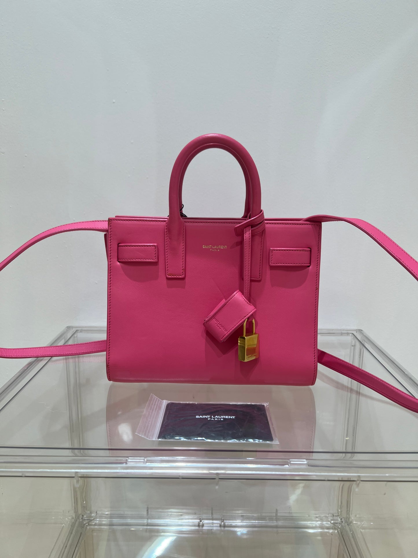 Sac Saint Laurent nano de jour rose